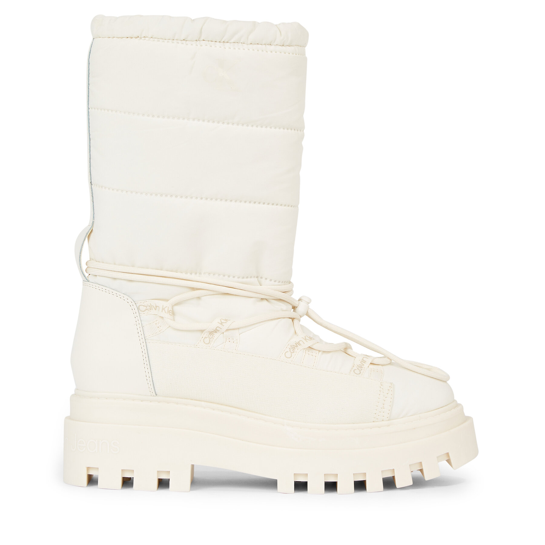 Cizme de zăpadă Calvin Klein Jeans Flatform Snow Boot Nylon Wn YW0YW01146 Alb