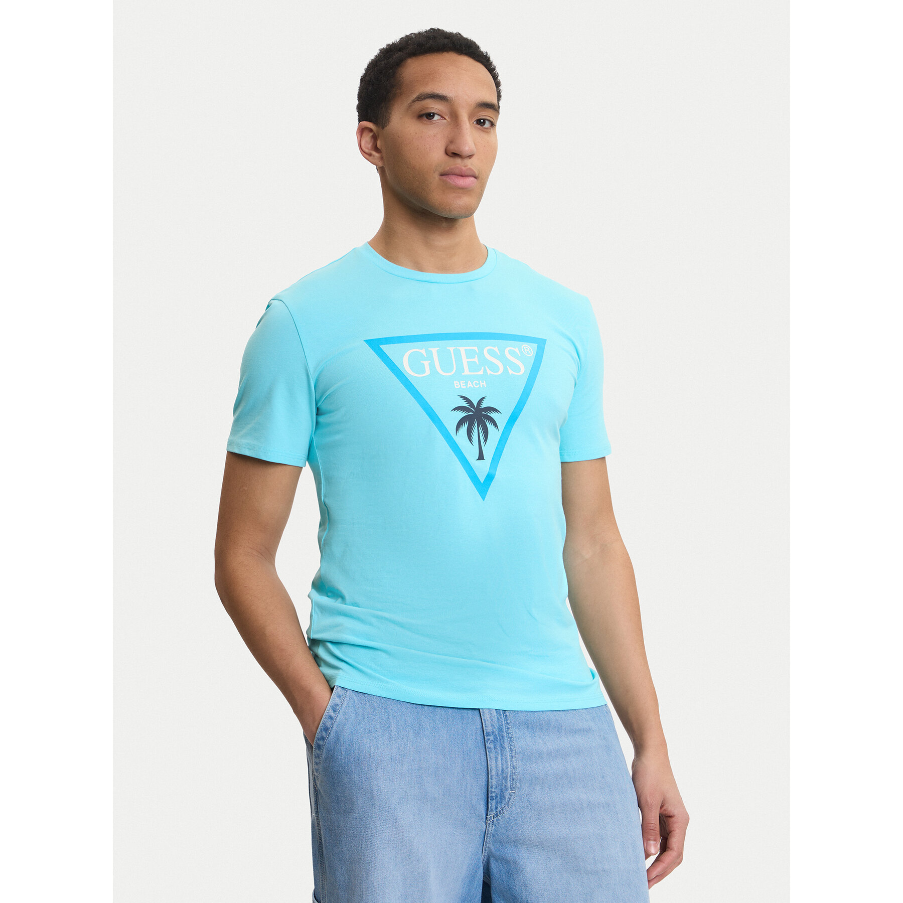 Guess Póló F6GI09 J1314 Kék Slim Fit