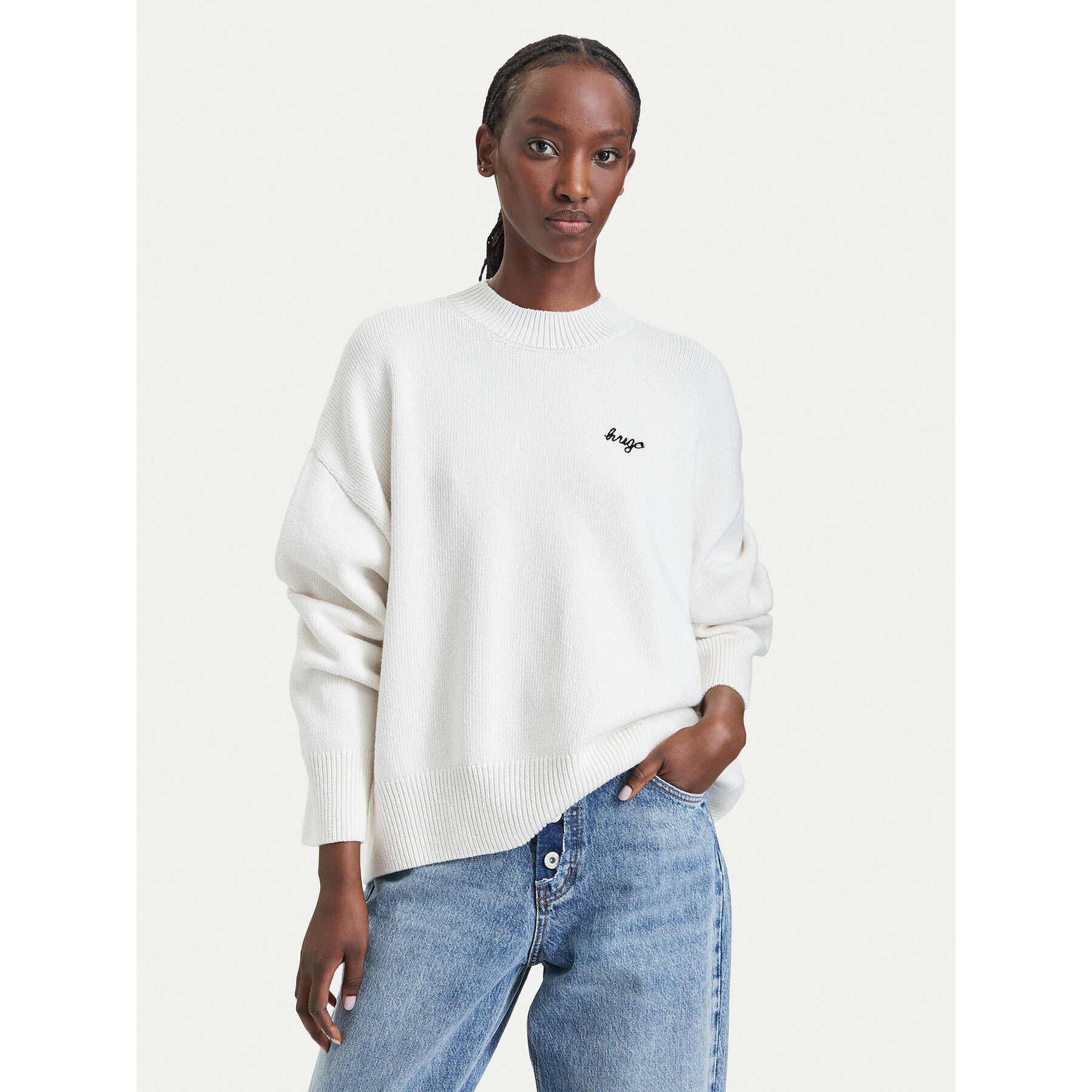 HUGO Pullover Shenny_B 50569622 Creme Oversize