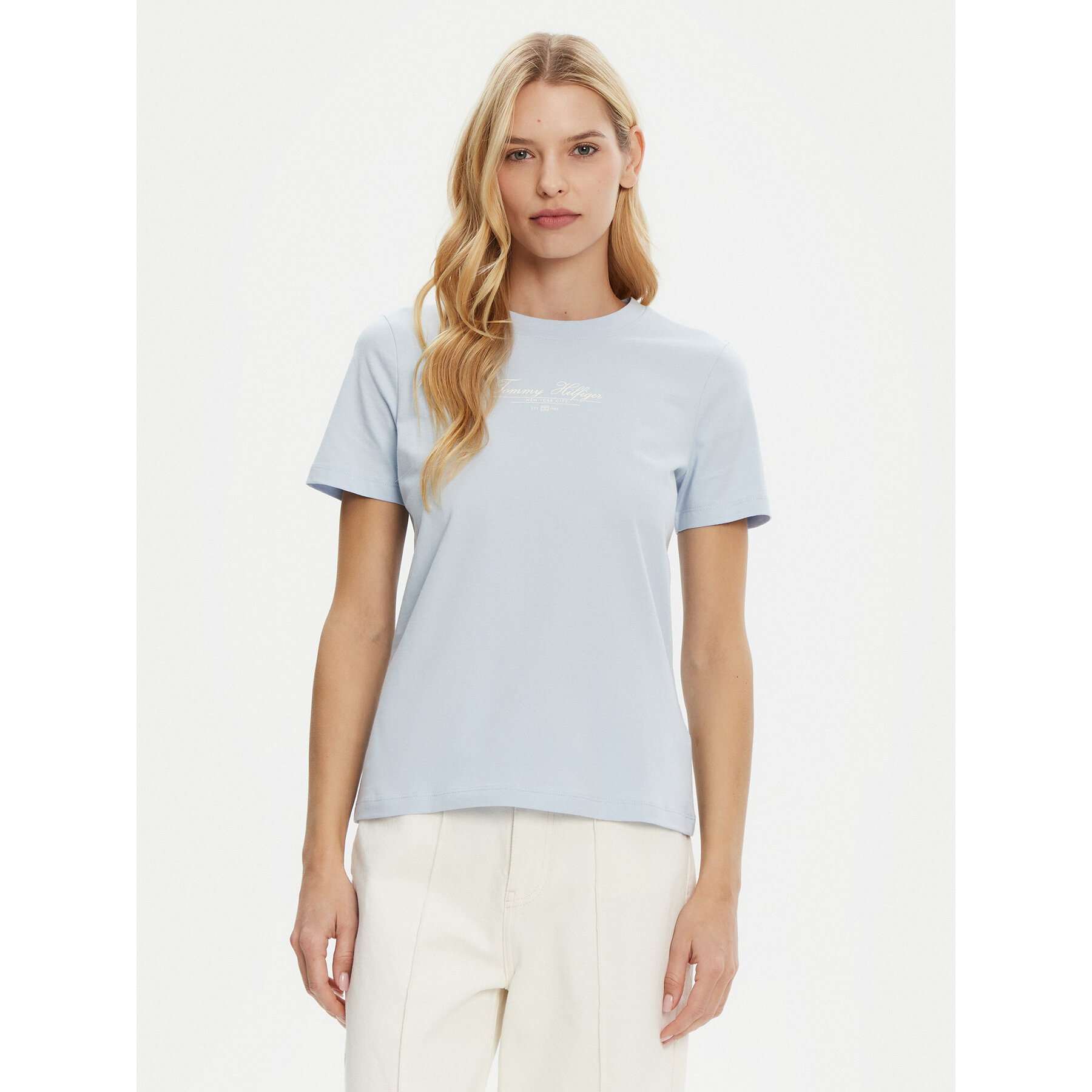Tommy Hilfiger T-Shirt WW0WW45428 Celeste Regular Fit