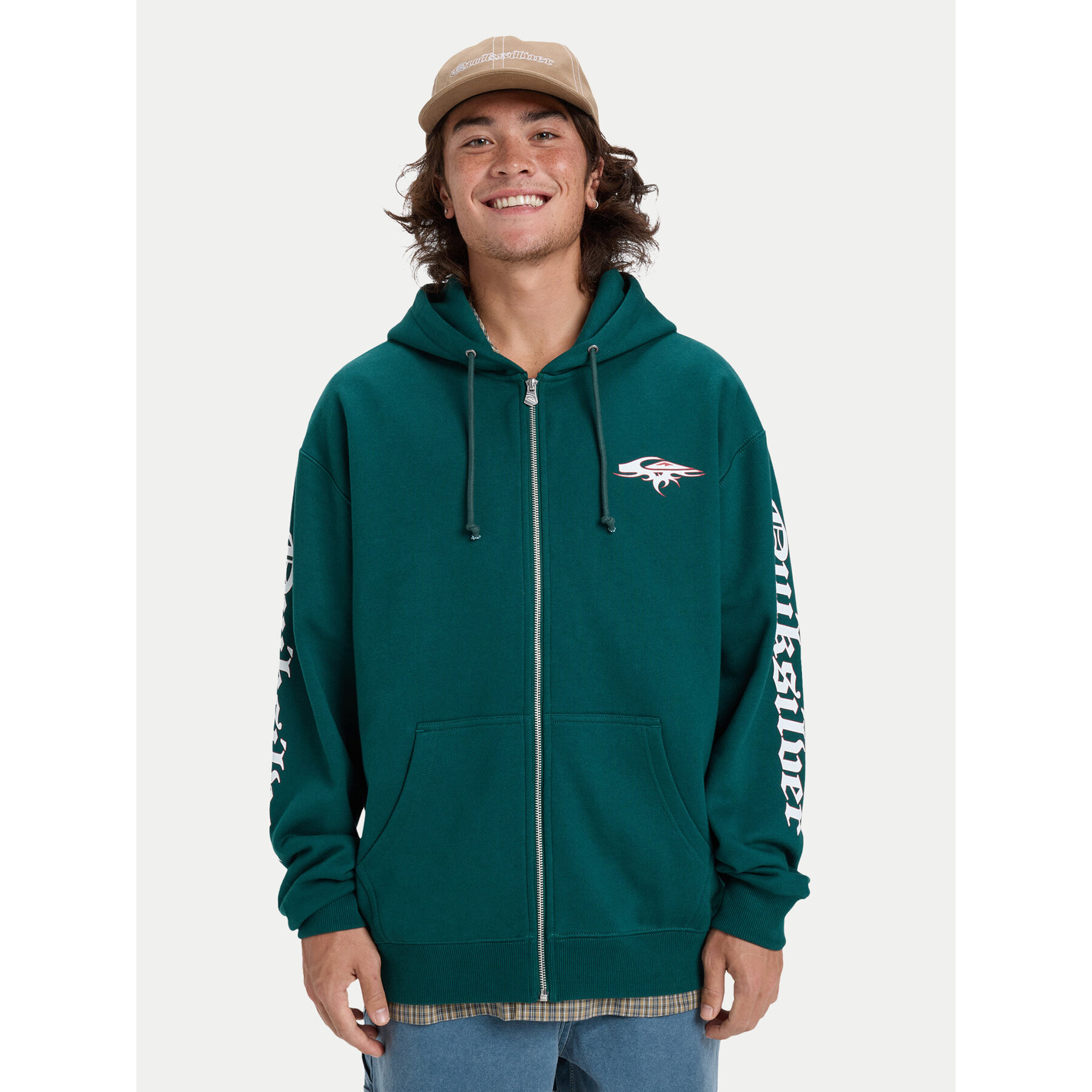 Quiksilver Sweatshirt Old English EQYFT05156 Dunkelgrün Oversize