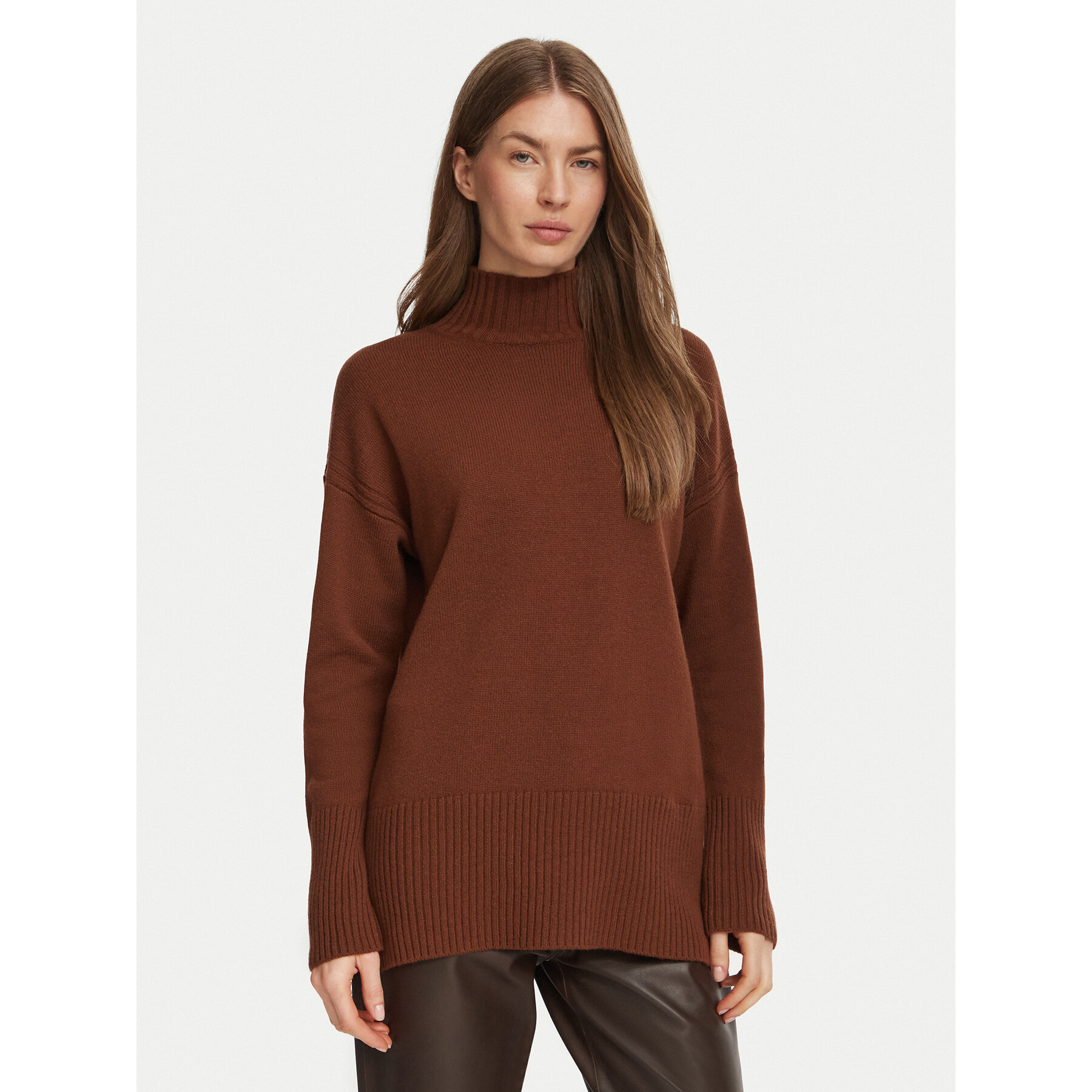Marella Rollkragenpullover 2623366305200 Dunkelbraun Regular Fit