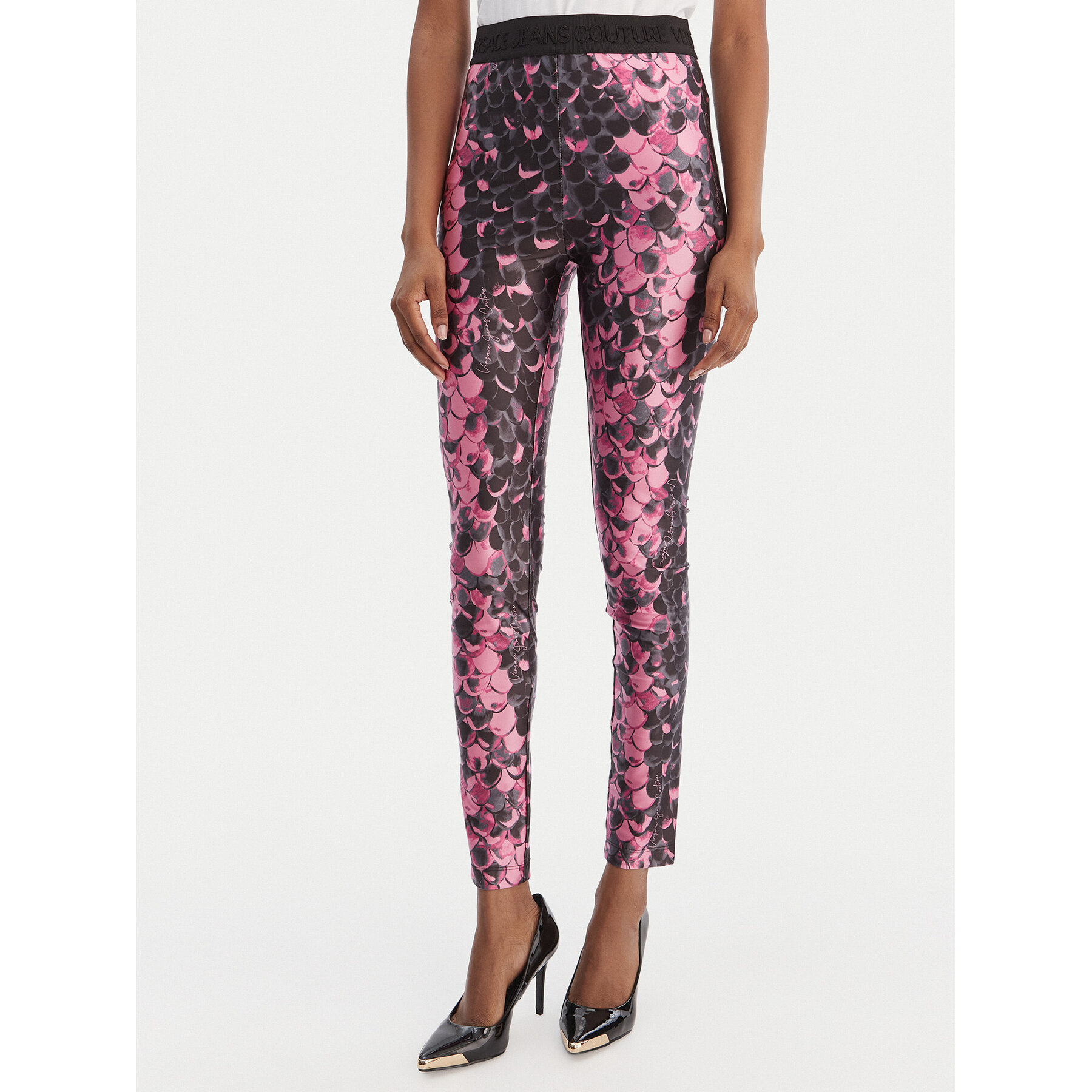 Versace Jeans Couture Leggings 80HAC101 JS552 Rosa Slim Fit