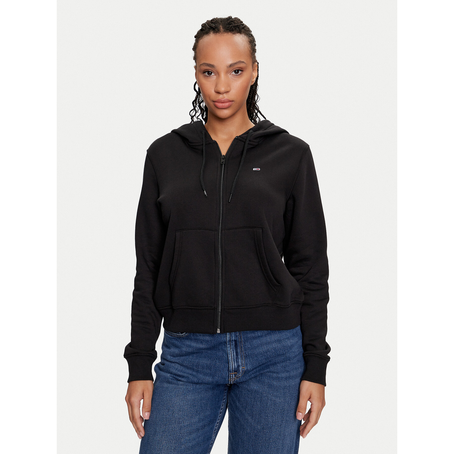 Tommy Jeans Sweatshirt Flag DW0DW19729 Schwarz Regular Fit