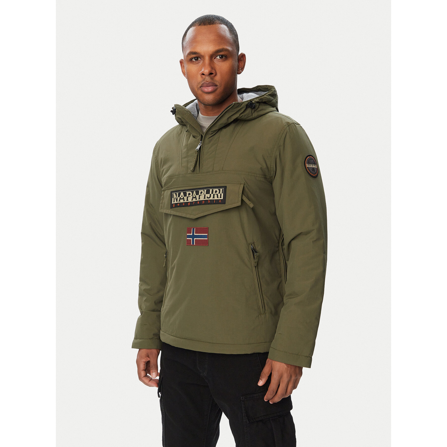 Napapijri Anorak Rainforest Pocket 2 NP0A4GMD Khakifarben Regular Fit