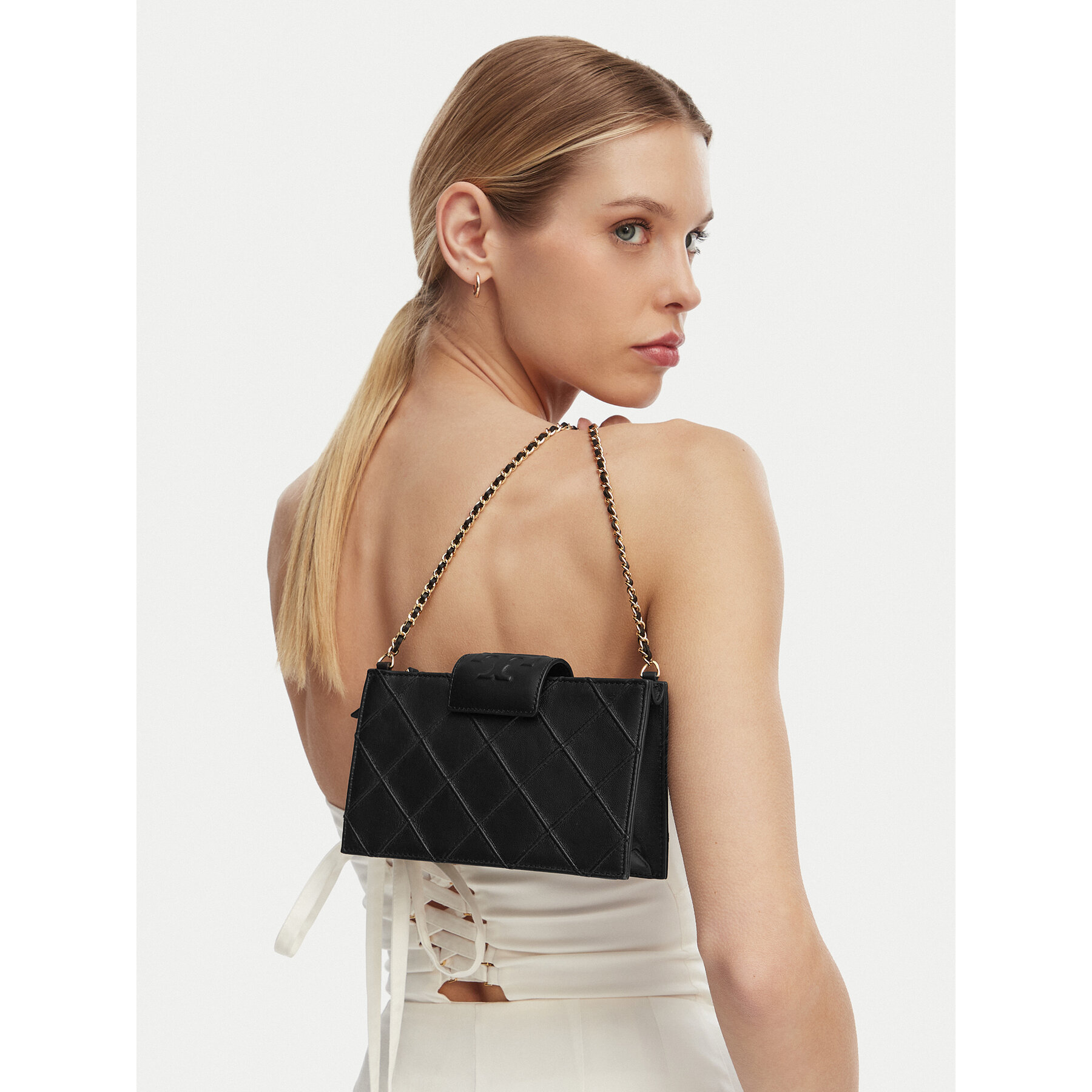 Τσάντα Tory Burch Fleming Mini Chain Wallet 167250 Μαύρο