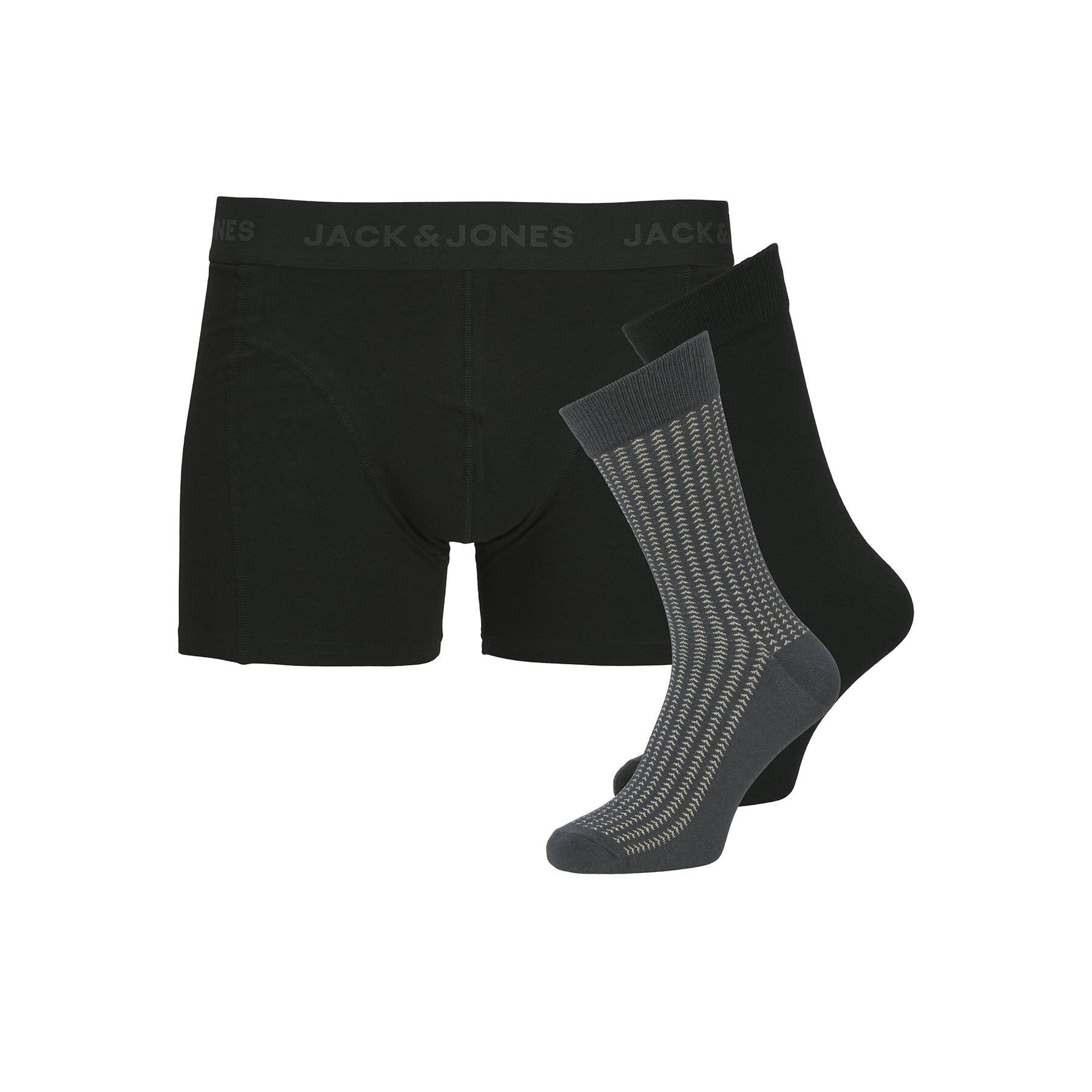 Jack & Jones Set bokserice i čarape Trent Giftbox 12285126 Crna