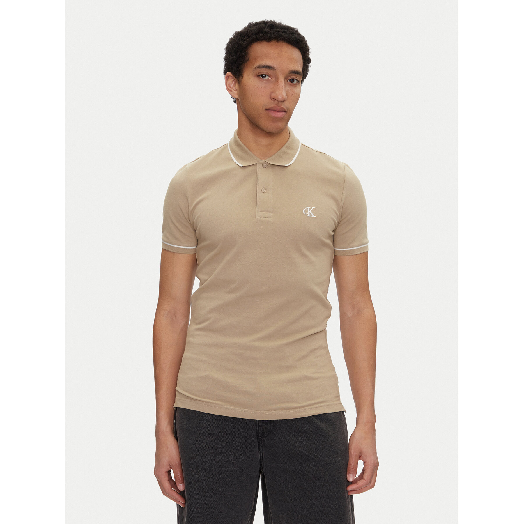 Calvin Klein Jeans Polo J30J315603 Beige Slim Fit