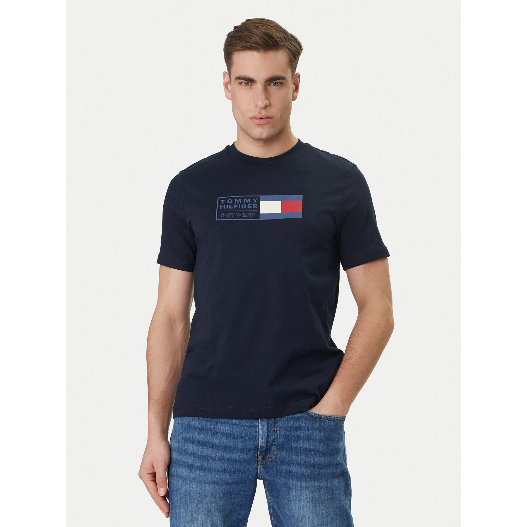 Tommy Hilfiger Camiseta Brand Love Box MW0MW42366 Azul marino Regular Fit