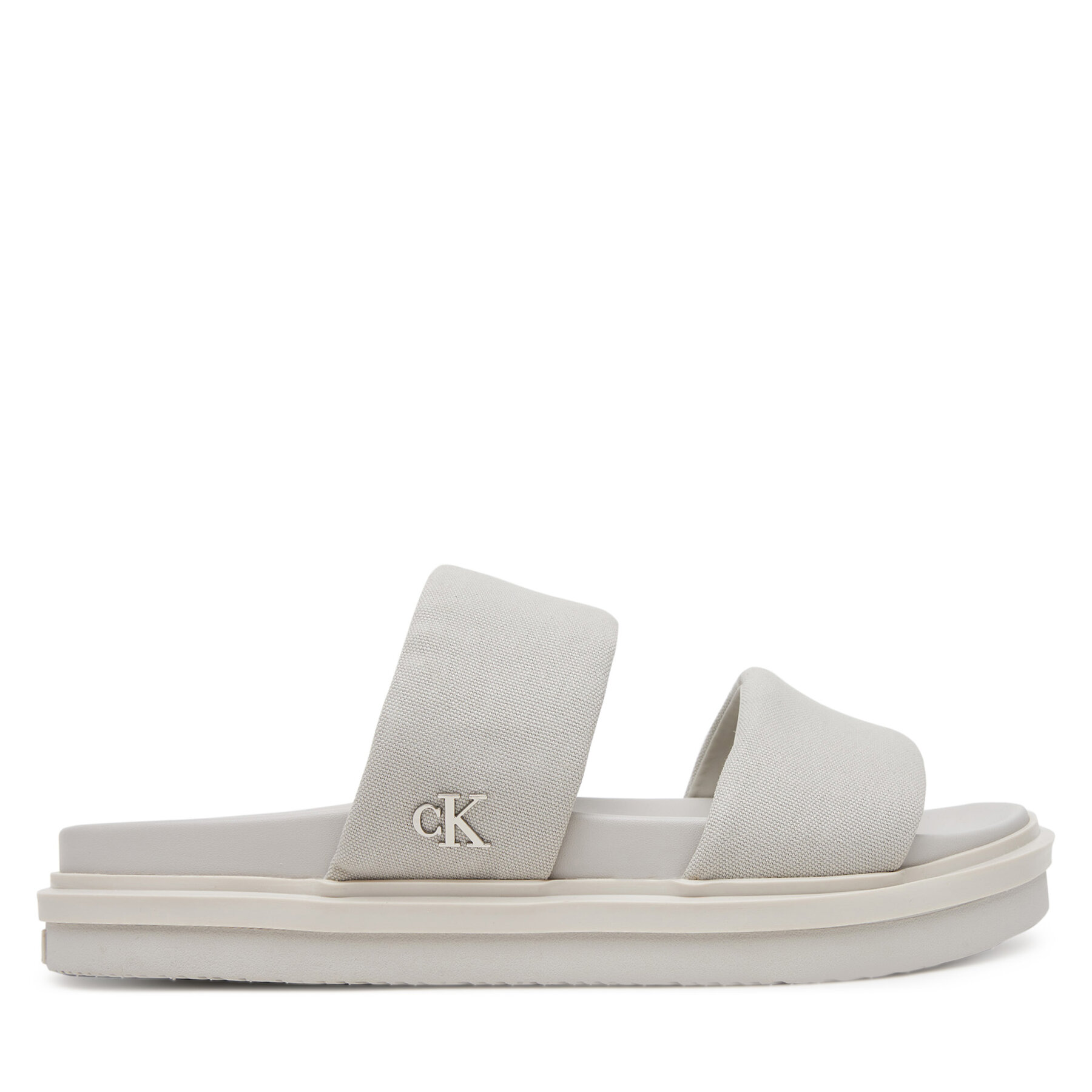 Férfi Papucs Calvin Klein Jeans, Méret: 40, Szürke, Flat Molded Dbl Bar Sandal Cv YM0YM01222