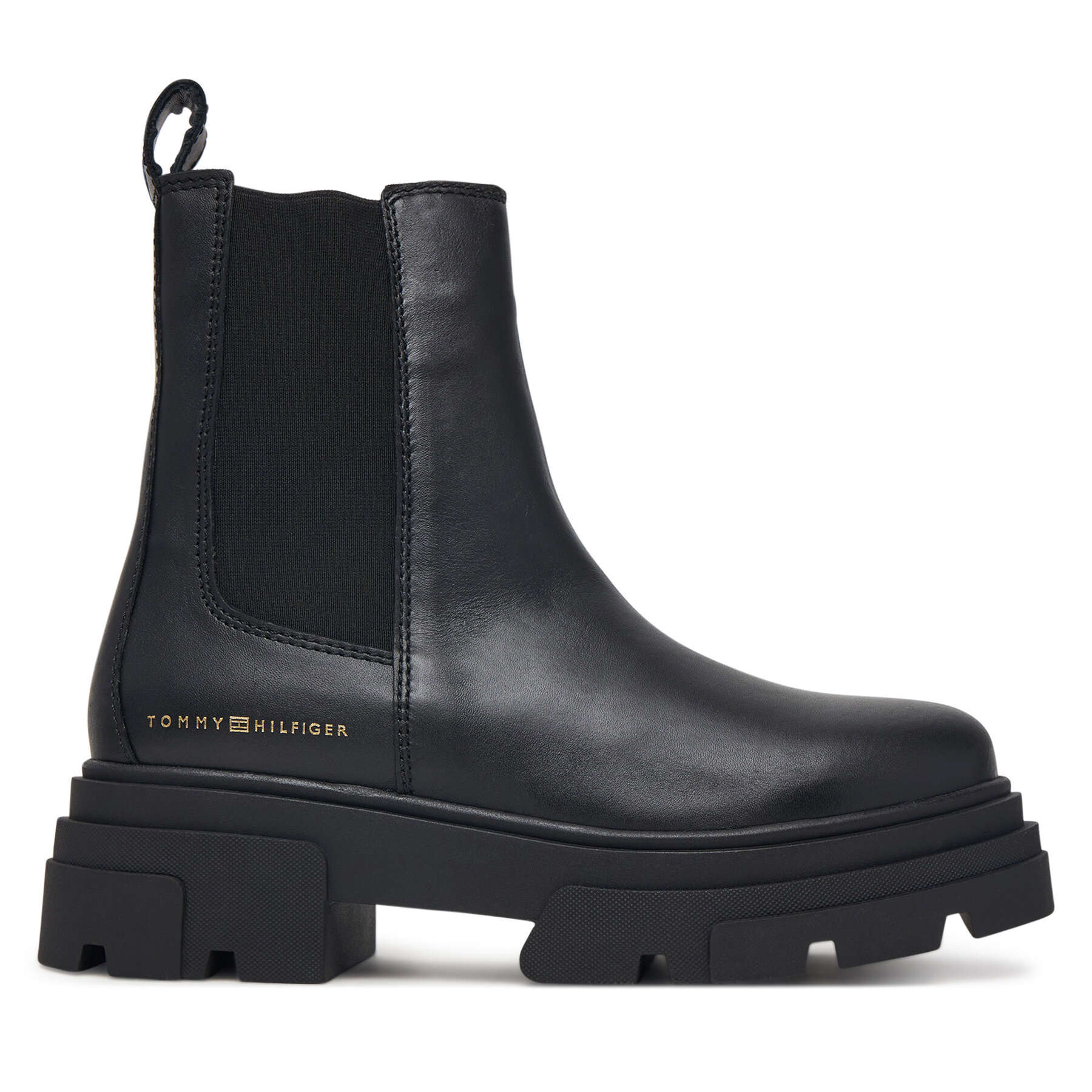 Боти тип челси Tommy Hilfiger Leather Chunky Chelsea Boot FW0FW09679 Черен