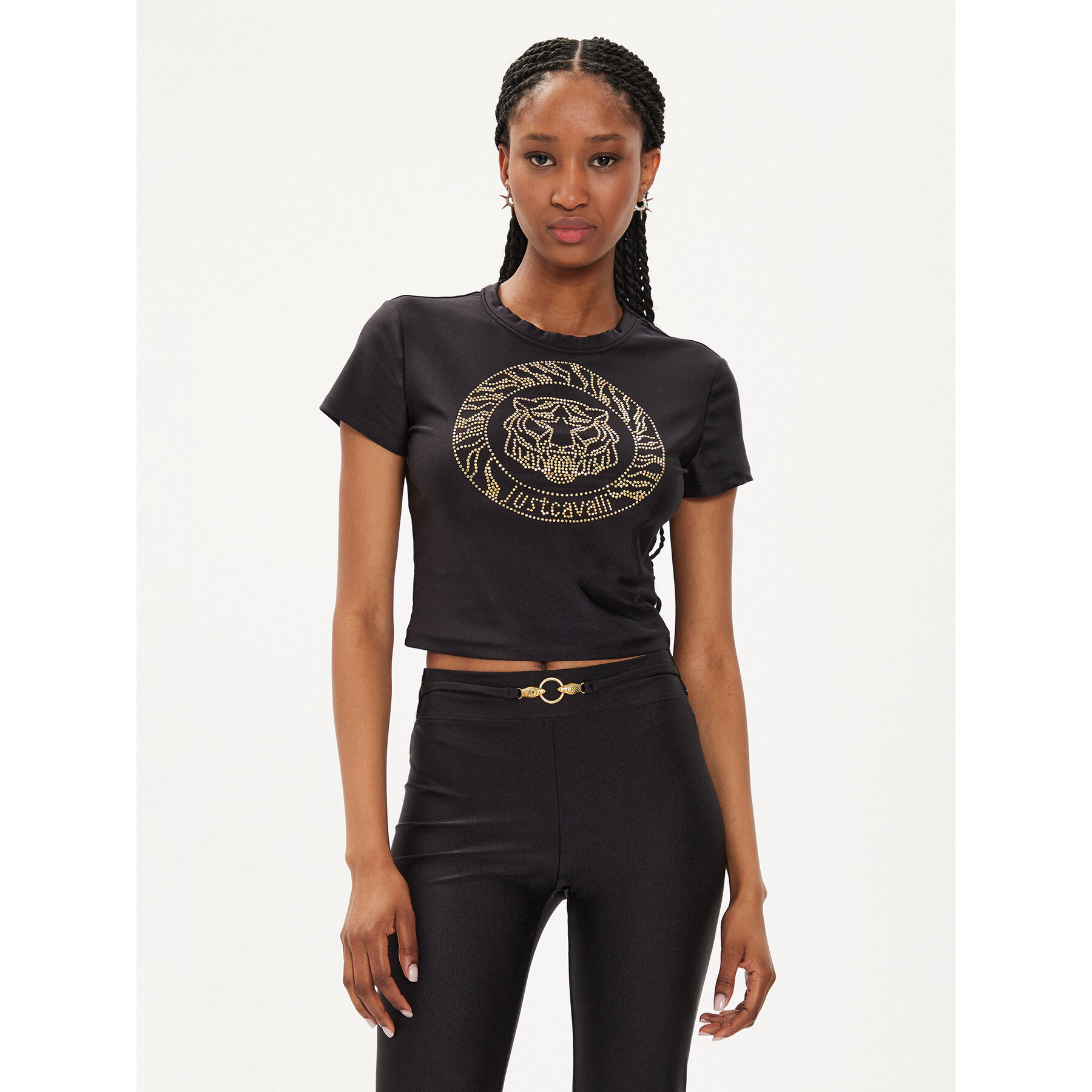 Just Cavalli T-Shirt 76PAH607 Μαύρο Regular Fit