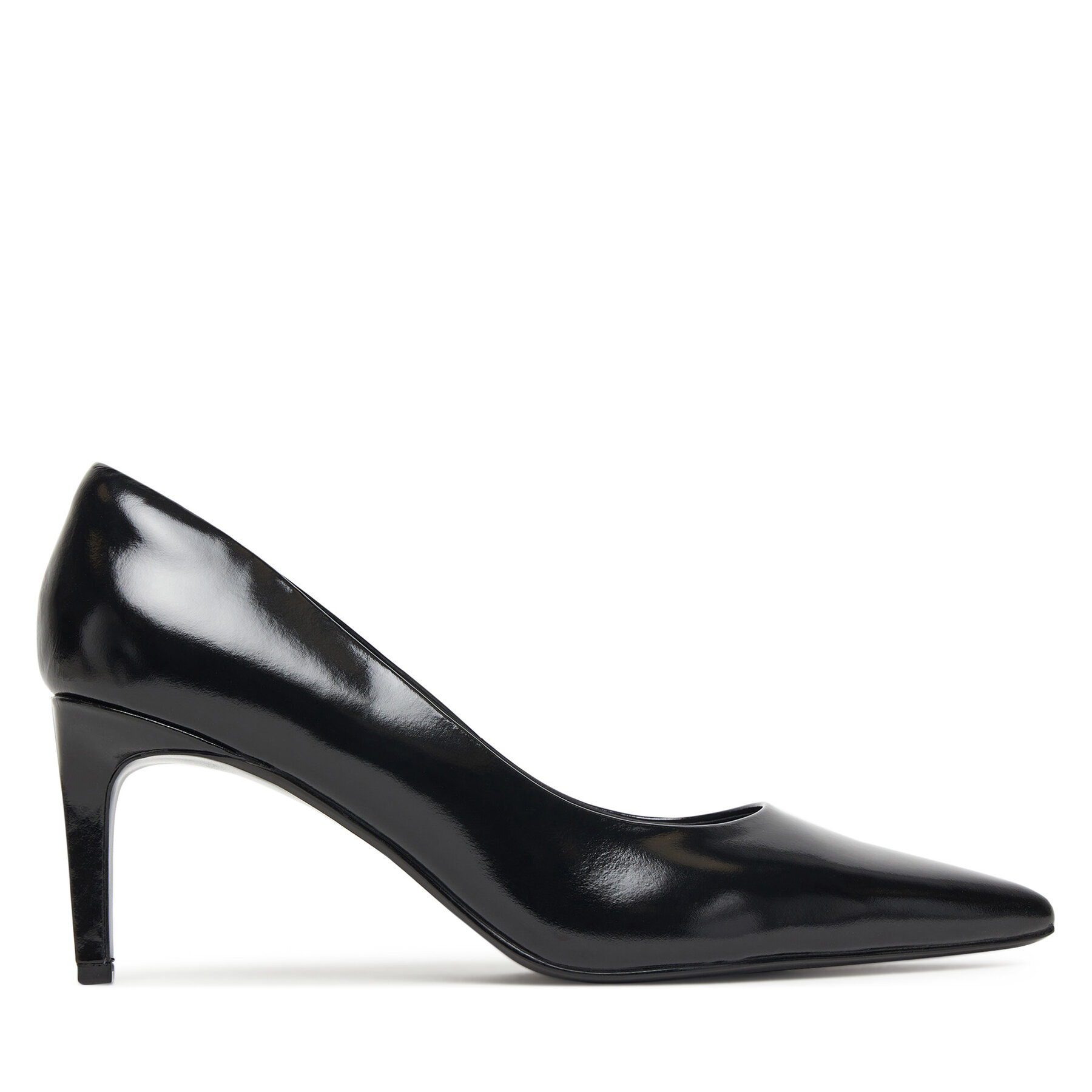 Augstpapēžu kurpes Calvin Klein Ess Stiletto 70 Shiny Lth HW0HW02828 Melns