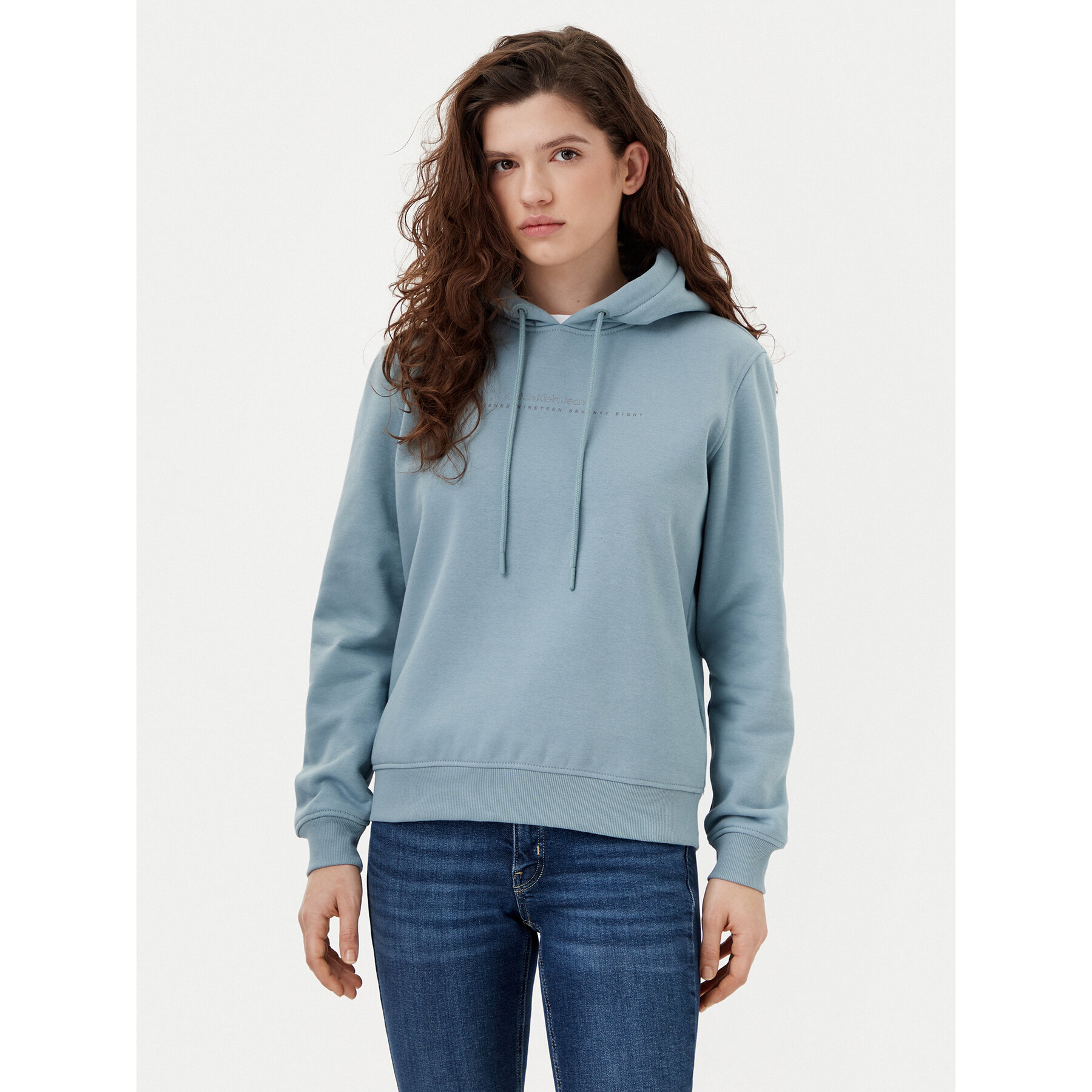 Calvin Klein Jeans Sweatshirt Institutional Graphic J20J225494 Blau Regular Fit