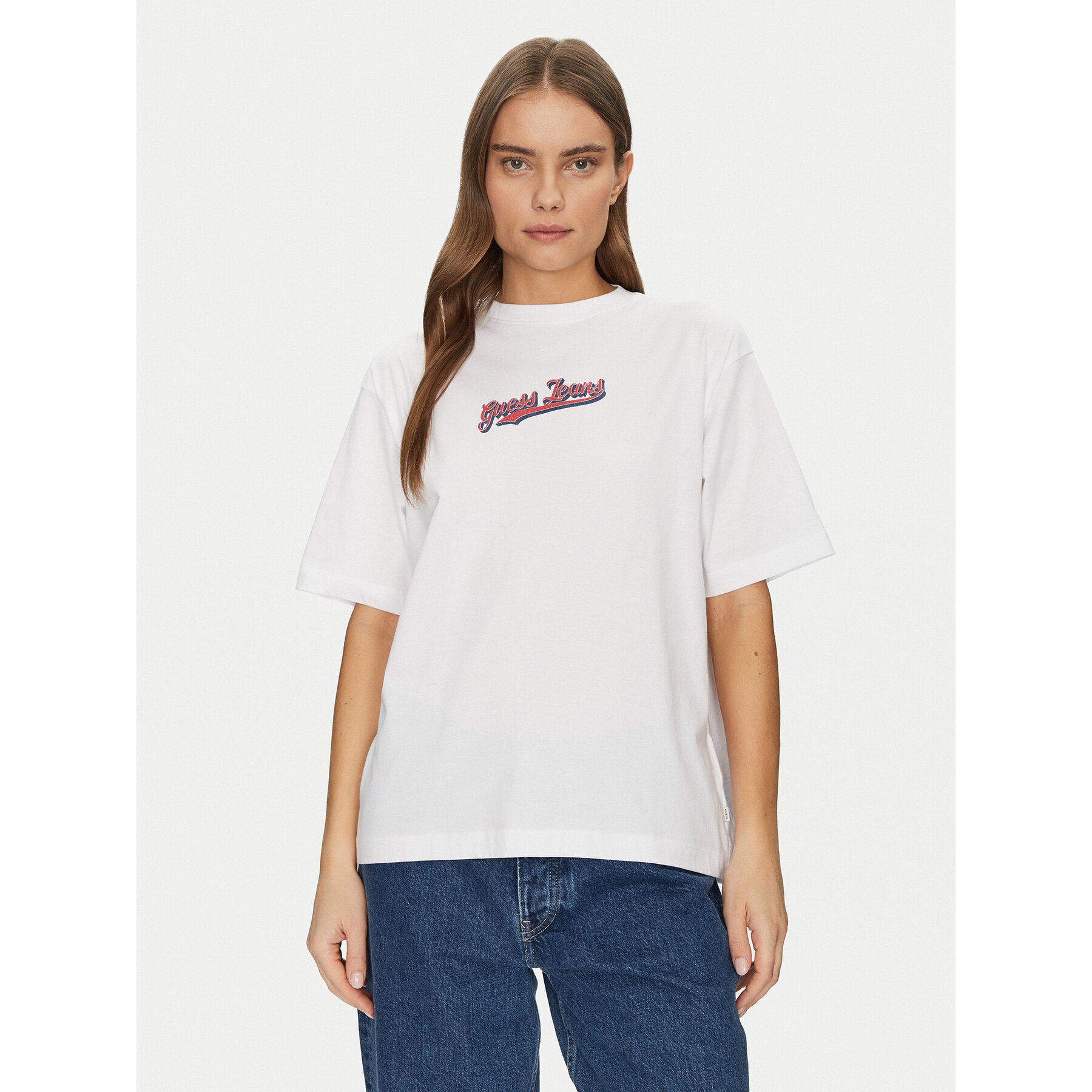 Guess Jeans T-shirt W5GI29 K8HM0 Bijela Regular Fit