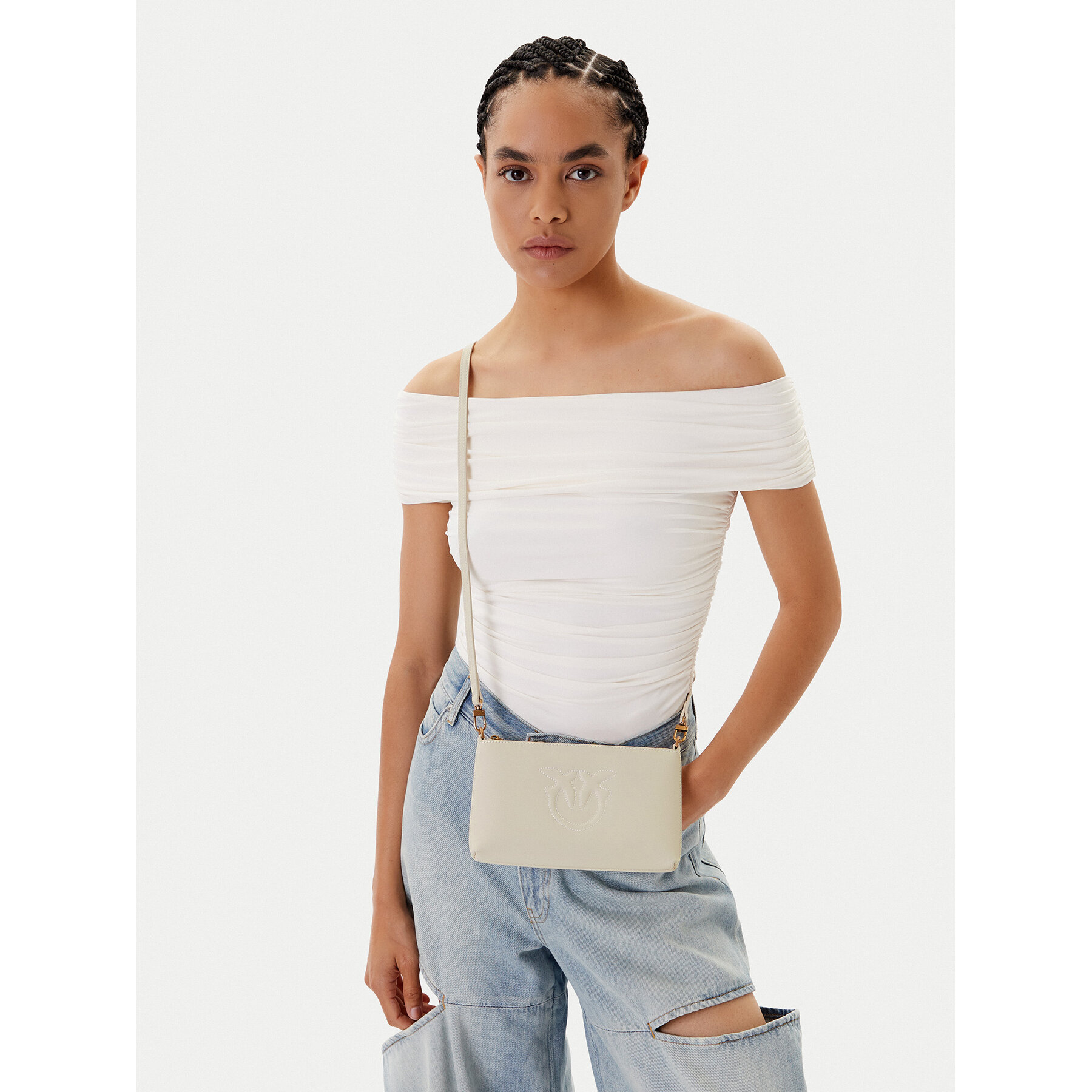 Borsetta PINKO Flat Horizontal Mini PE 25 PCPL 104277 A2AN Bianco