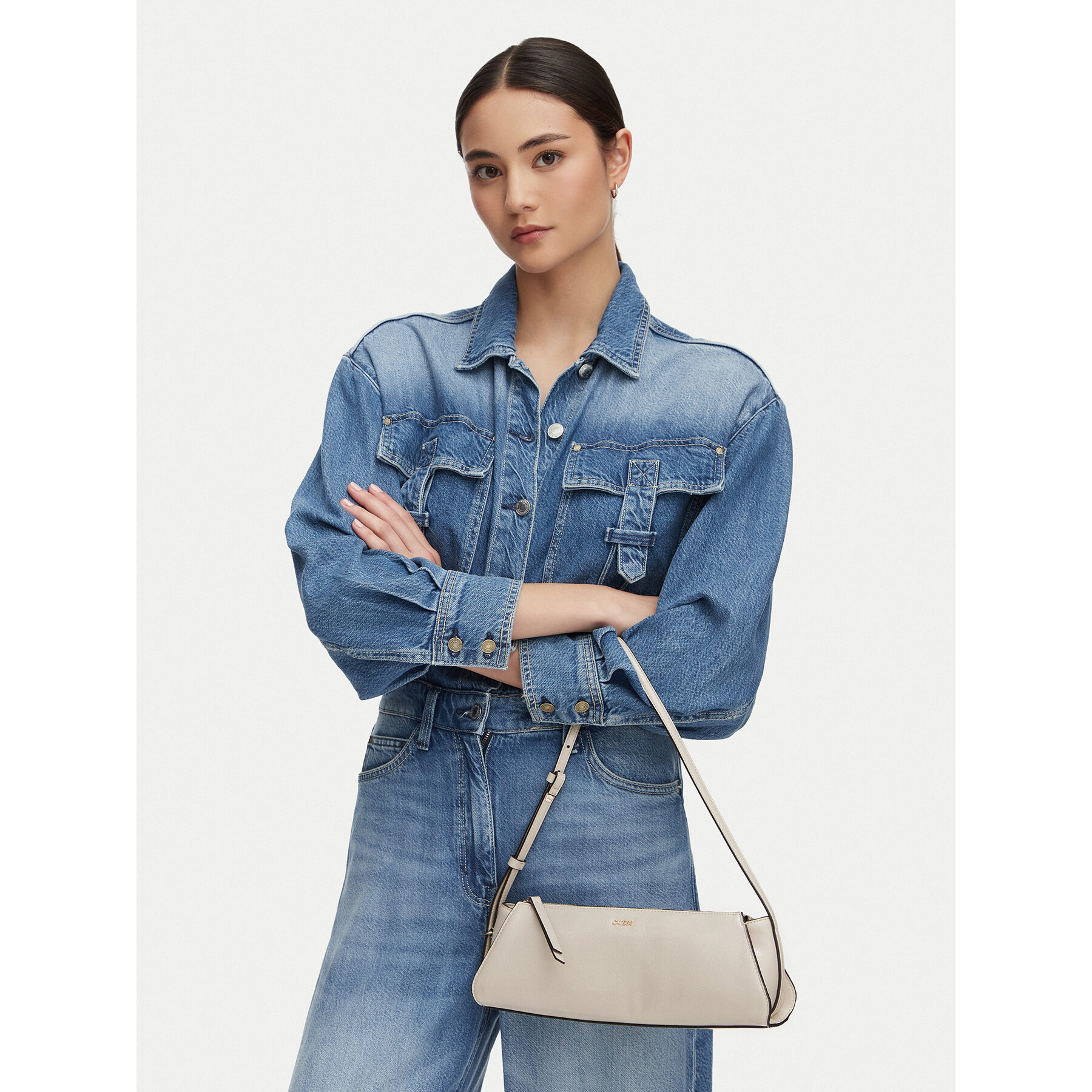 Geantă Guess Xeba Mini HWTC97 31720 Crem