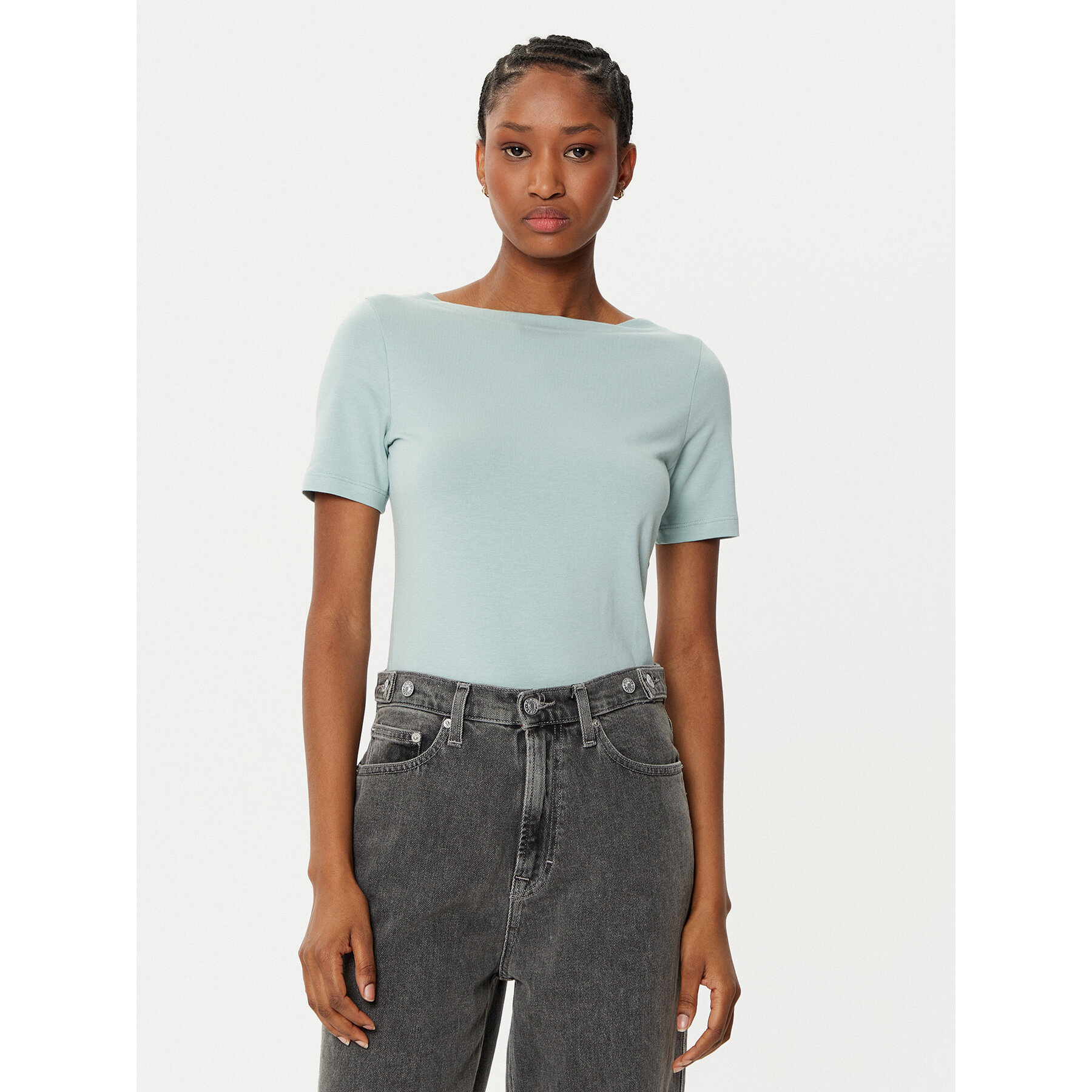 Vero Moda Póló Panda 10231753 Zöld Slim Fit