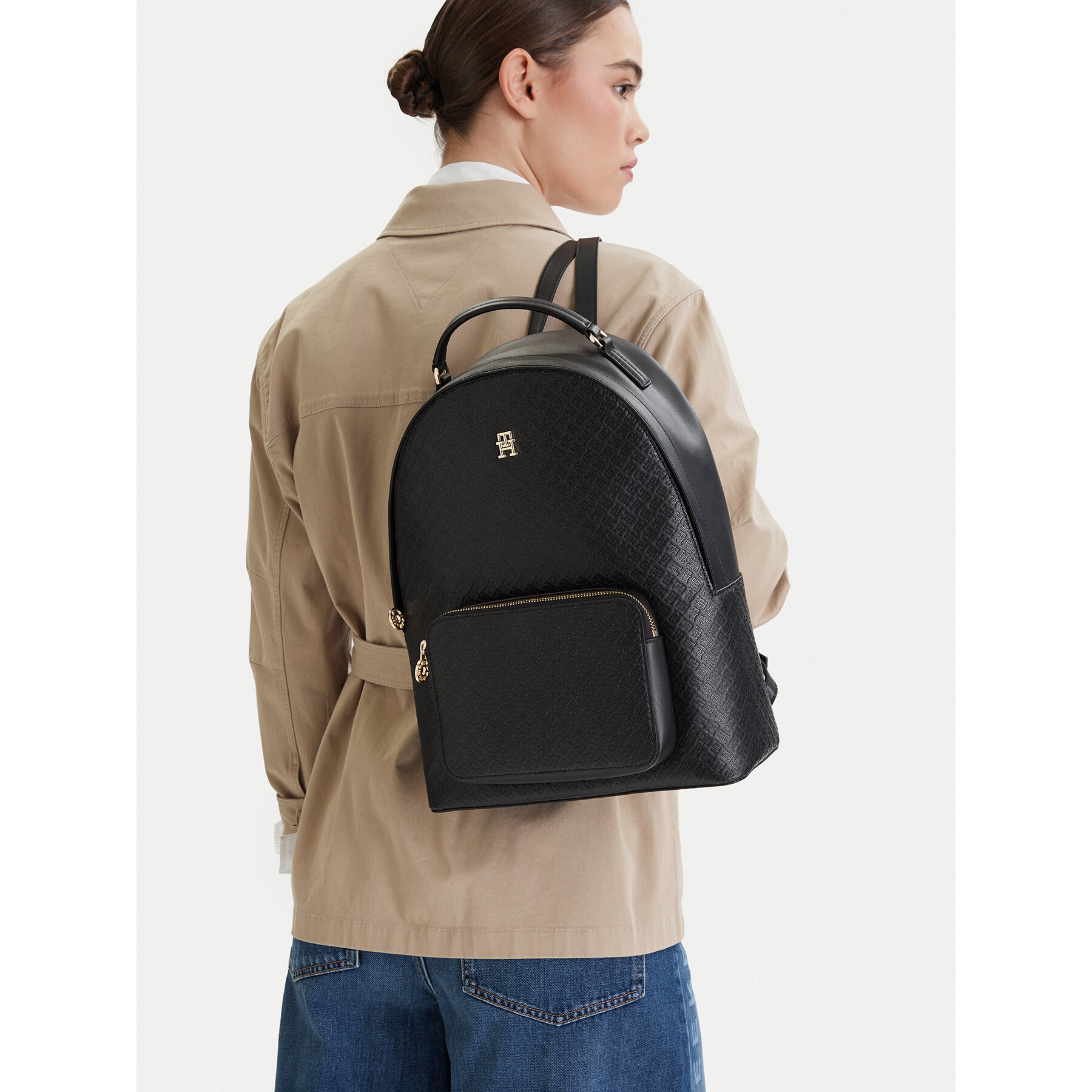 Раница Tommy Hilfiger Th Daily Backpack Mono AW0AW18852 Черен