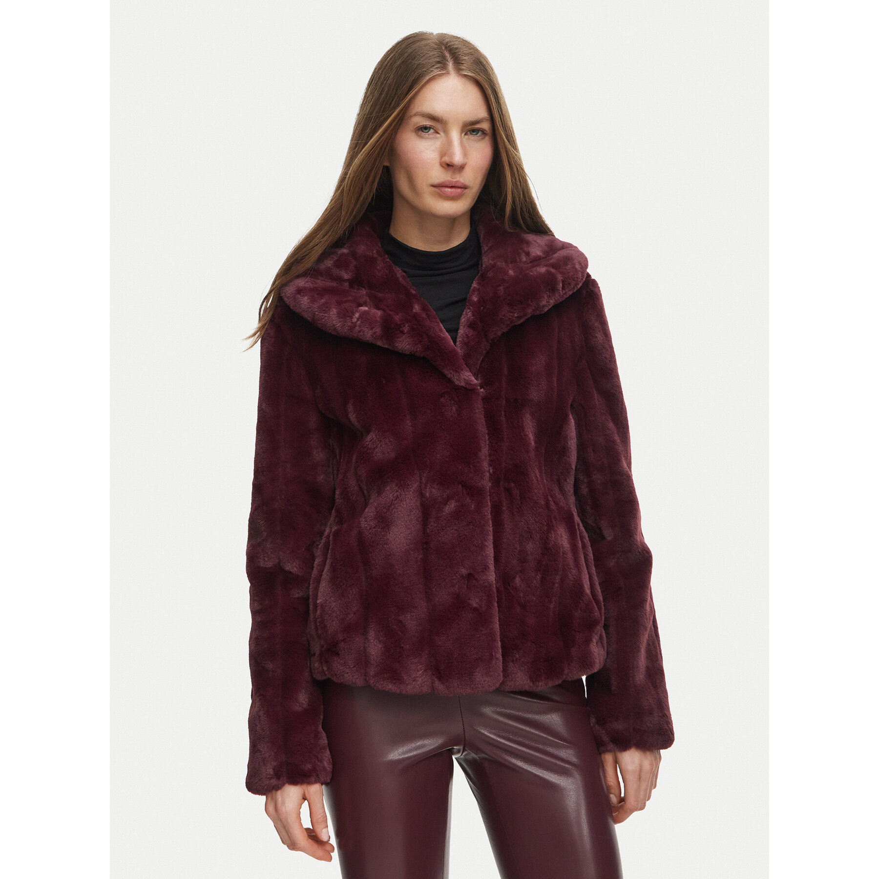 Guess Pelzmantel W0BL0N WDCH0 Dunkelrot Regular Fit