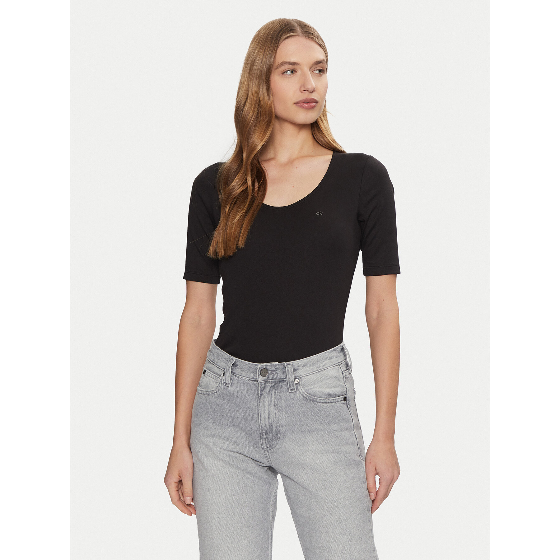 Calvin Klein Póló K20K208050 Fekete Slim Fit