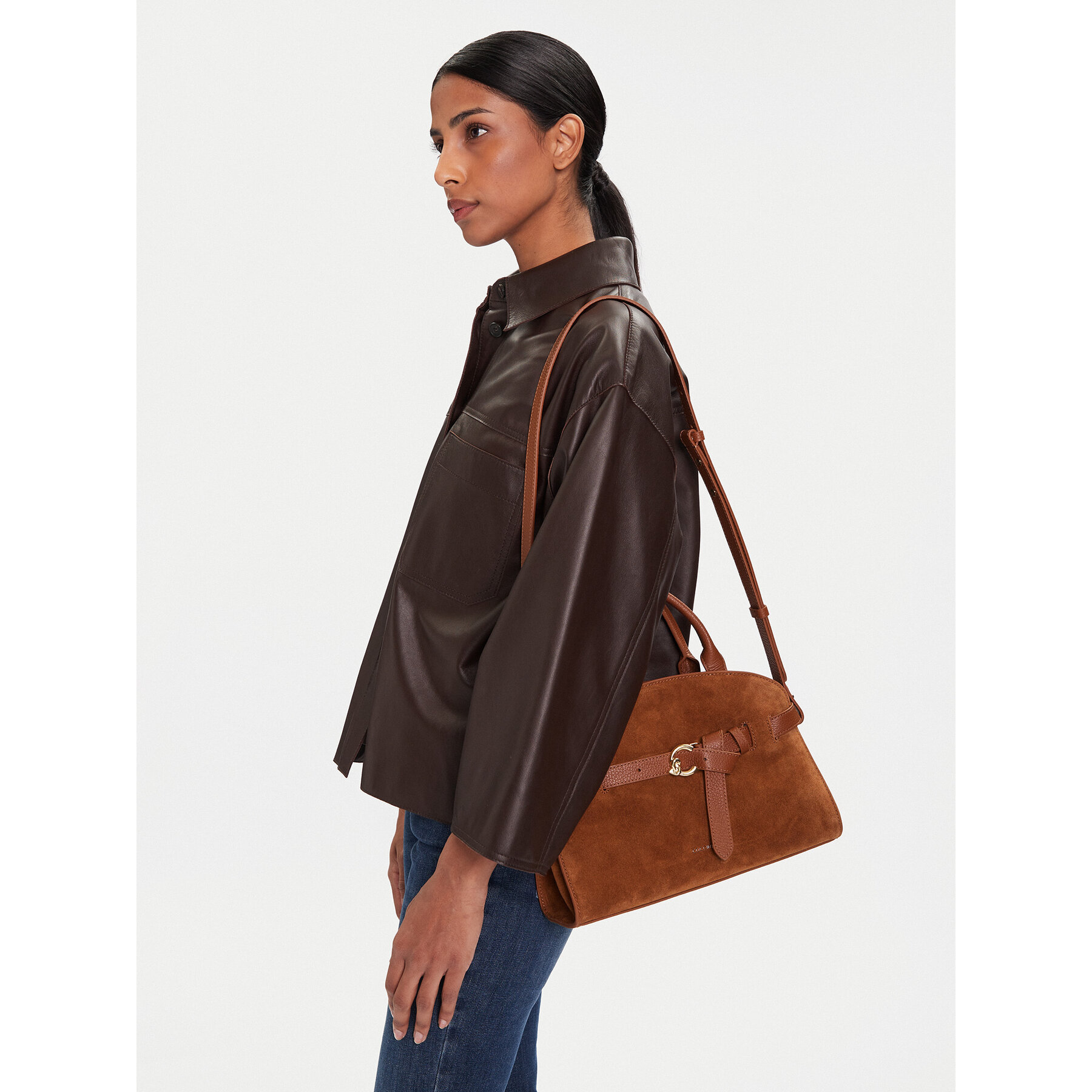 Дамска чанта Coccinelle TLB Coccinellesabine Suede Bi E1 TLB 18 02 01 Кафяв