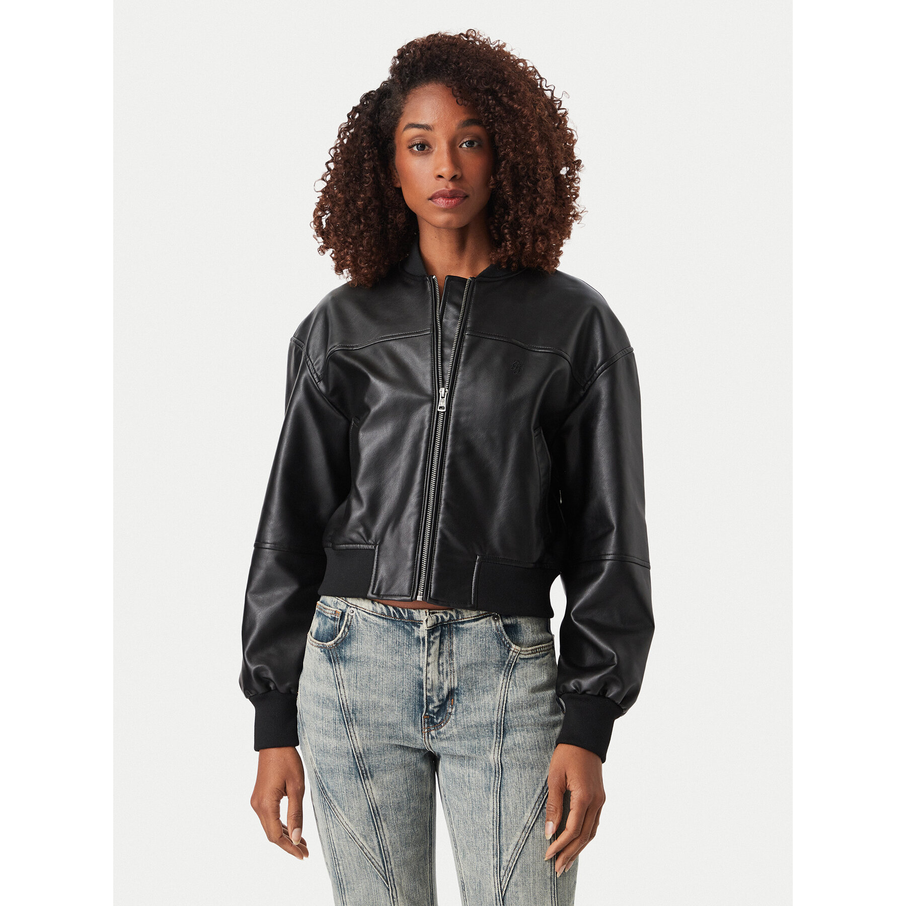 Guess Jeans Bomberjacke W6YL01 W2525 Schwarz Regular Fit
