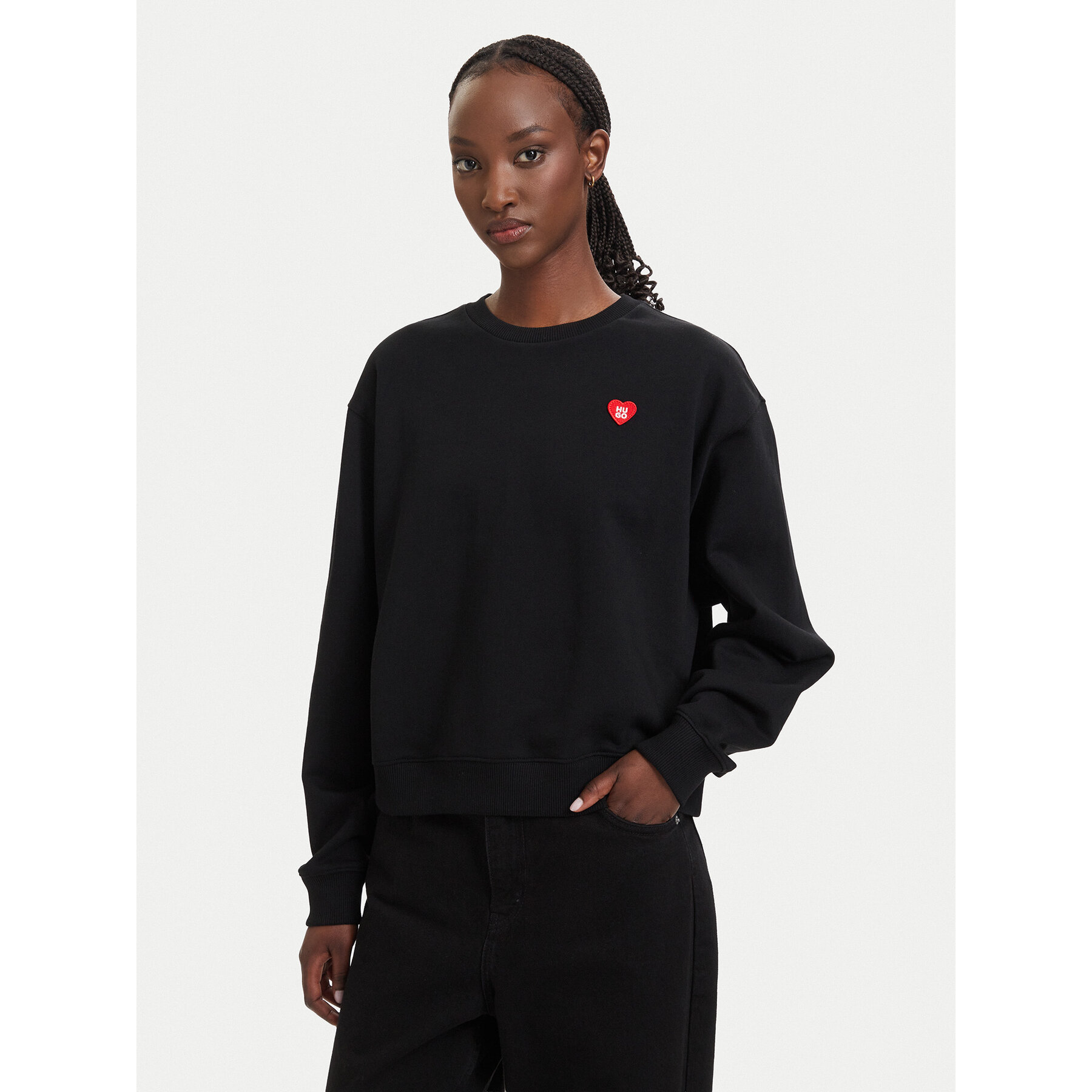 HUGO Sweatshirt Deroxina 7 50555808 Schwarz Relaxed Fit