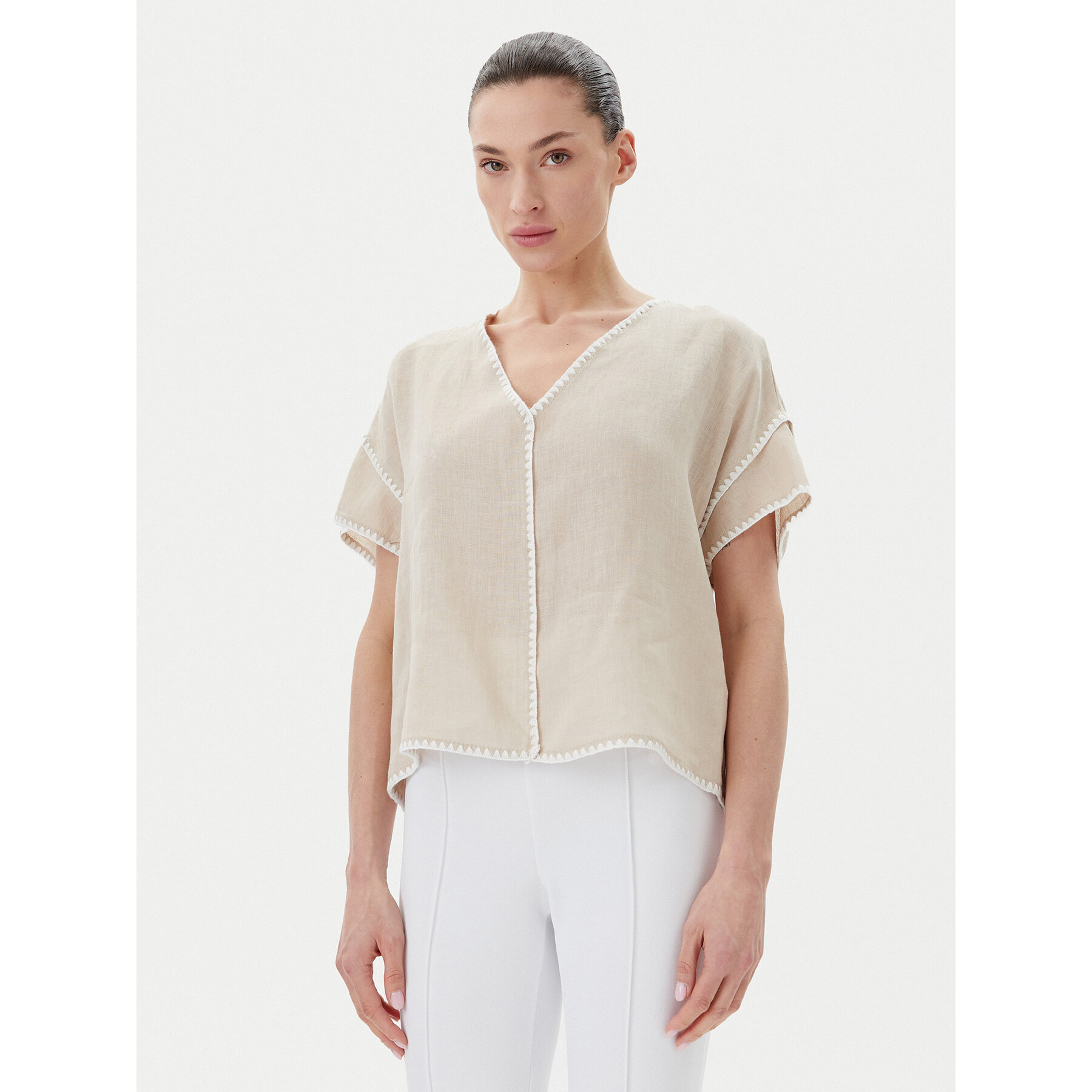 ICONA Bluse RP5LE004 Beige Relaxed Fit
