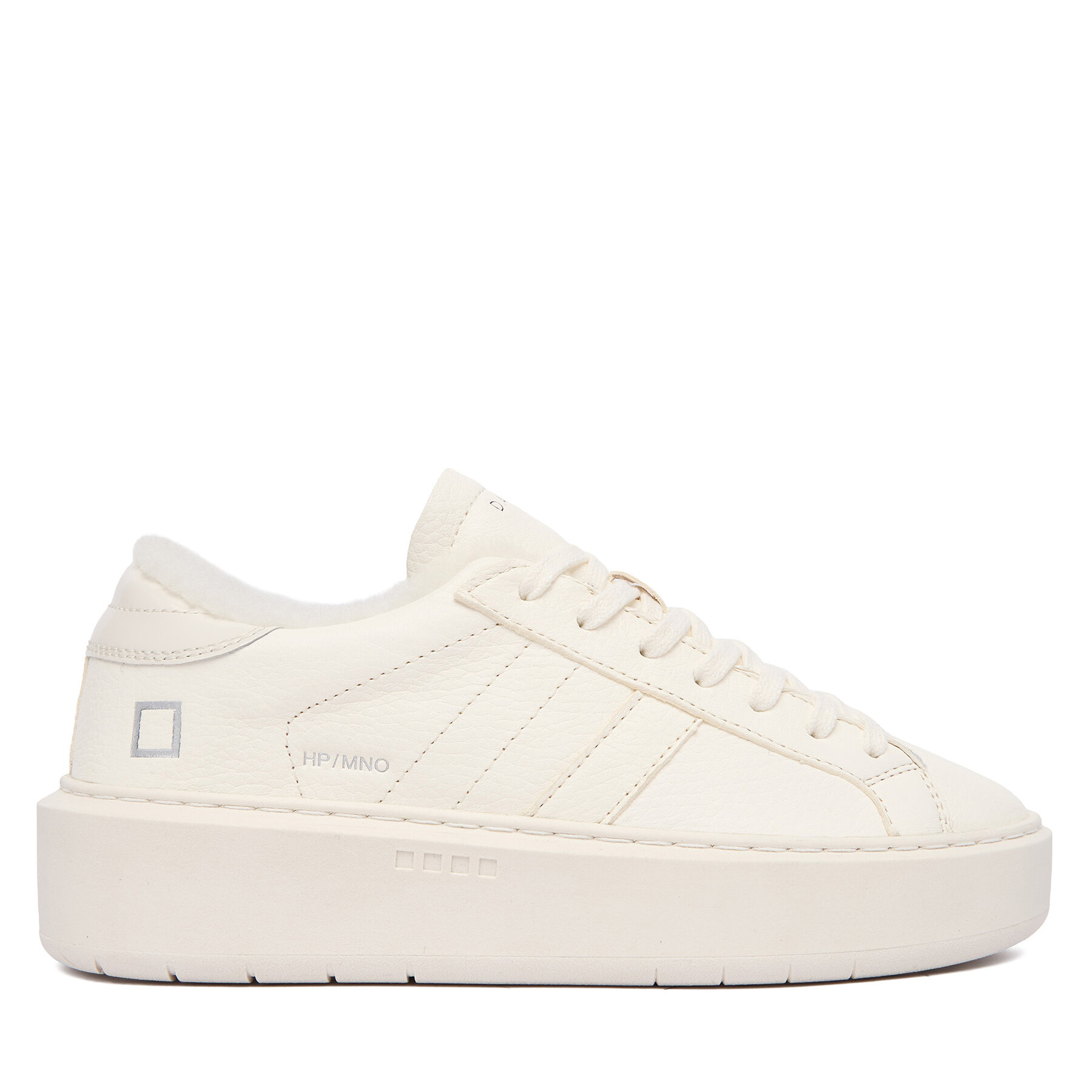 Superge D.A.T.E. Hill Low Fur Platform W431-HPF-MN Écru