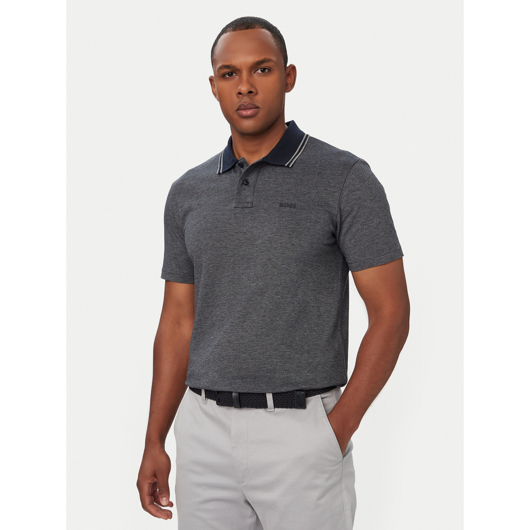 Boss Polo Peoxfordnew 50507814 Tamnoplava Relaxed Fit