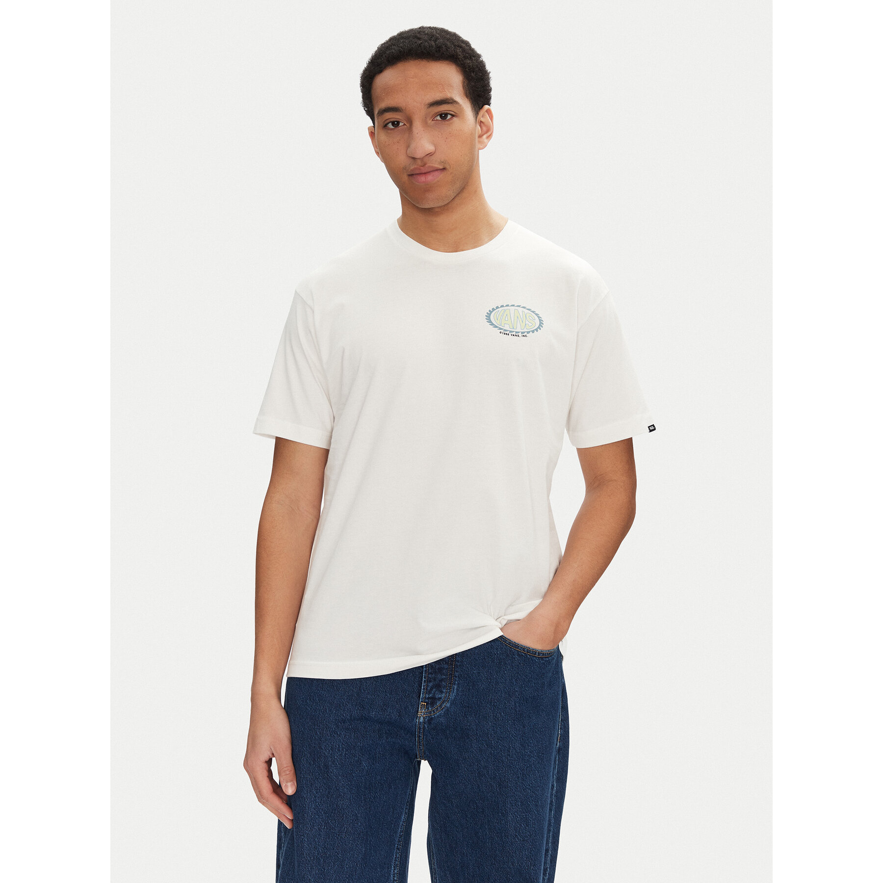 Vans T-Shirt Road Stop VN000M67 Εκρού Regular Fit