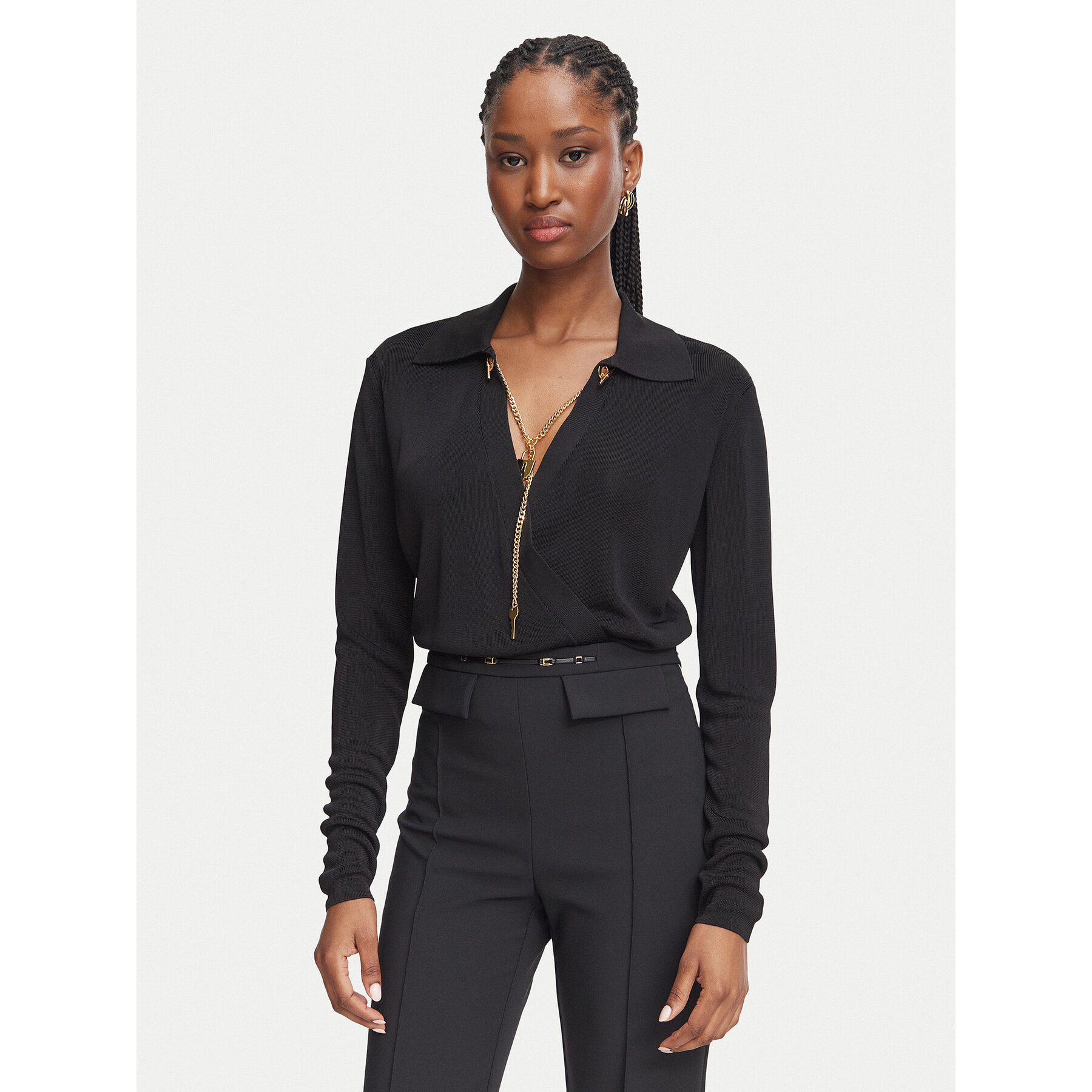 Elisabetta Franchi Body BK-03S-66E2-V440 Schwarz Regular Fit