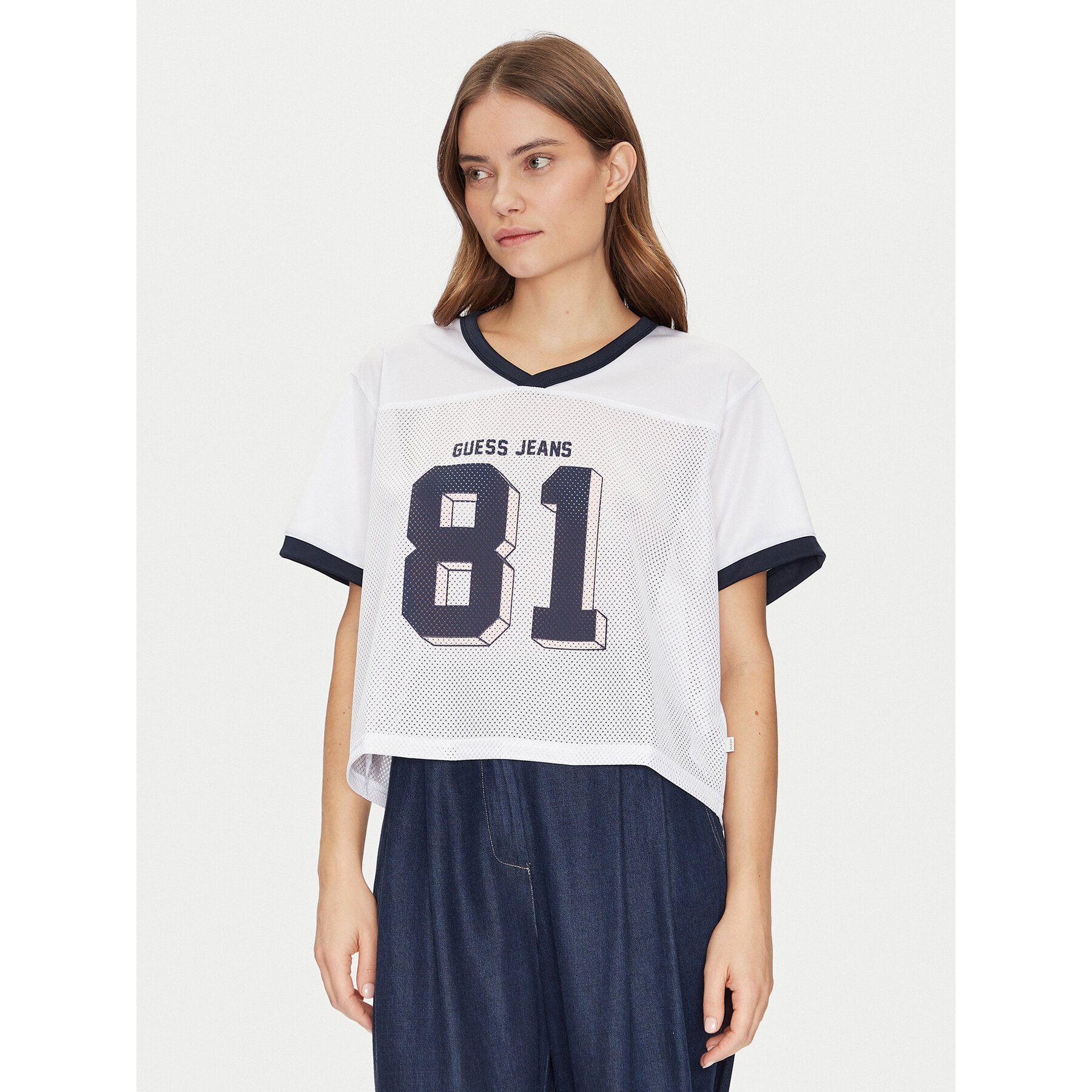 Guess Jeans Póló W5GI59 KCTE2 Fehér Regular Fit