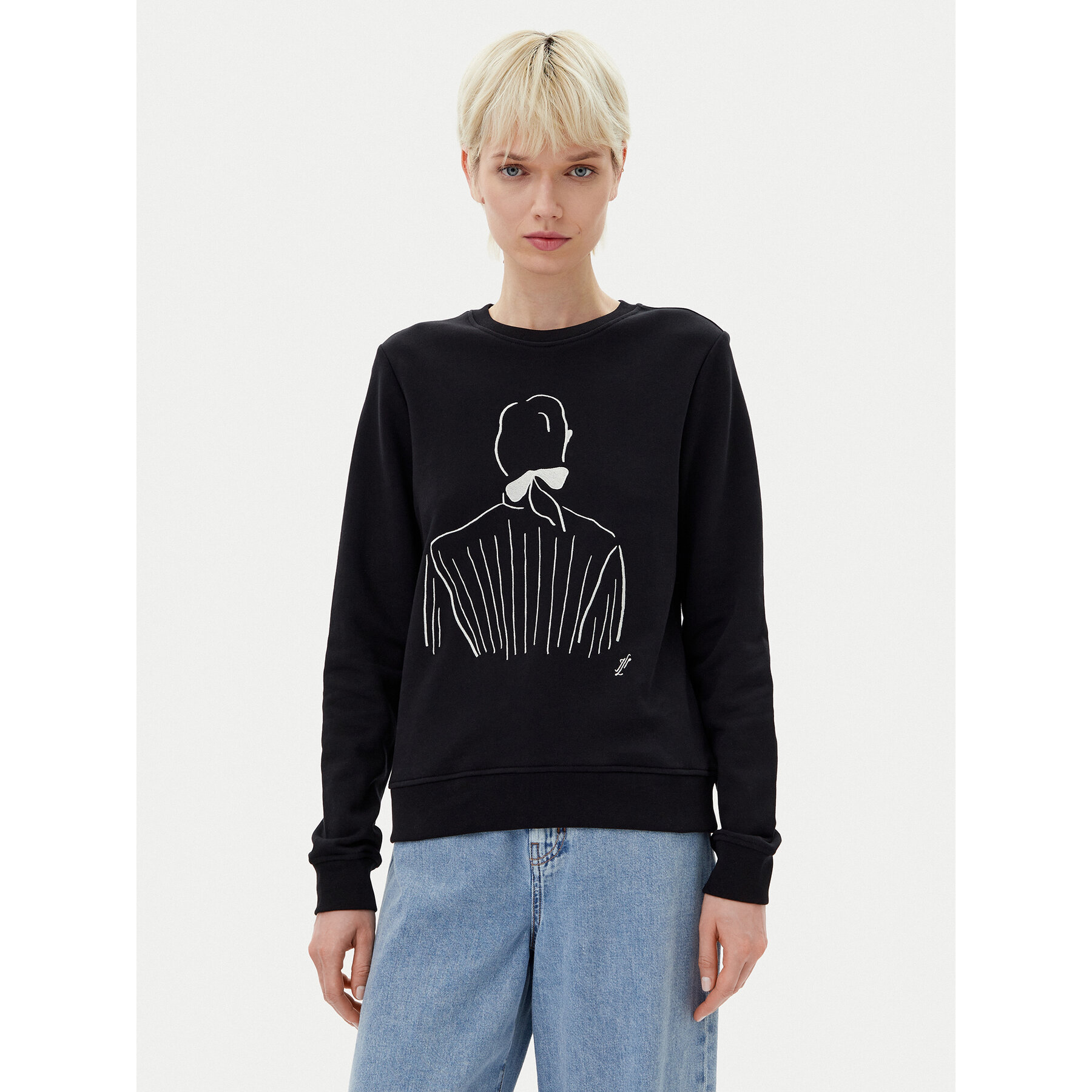 KARL LAGERFELD Sweatshirt A2W20056 Schwarz Regular Fit