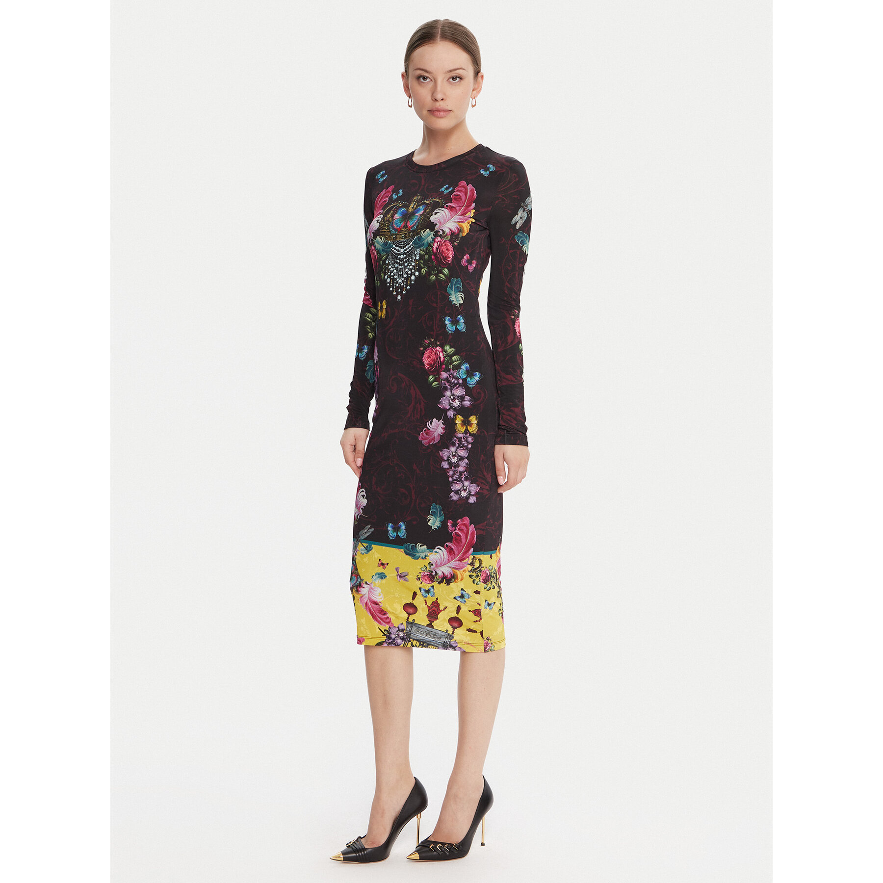 Versace Jeans Couture Kleid für den Alltag 79HAO9P0 JS491 Schwarz Slim Fit
