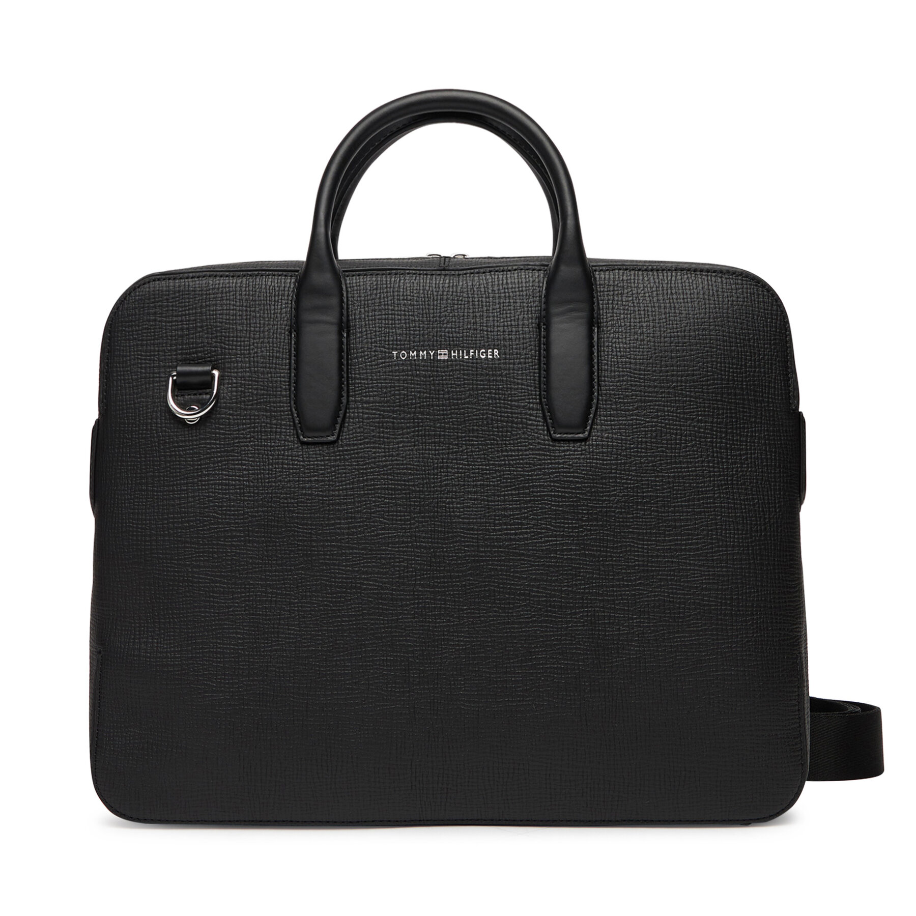 Taška na laptop Tommy Hilfiger Th Business Leather Computer Bag AM0AM13642 Čierna