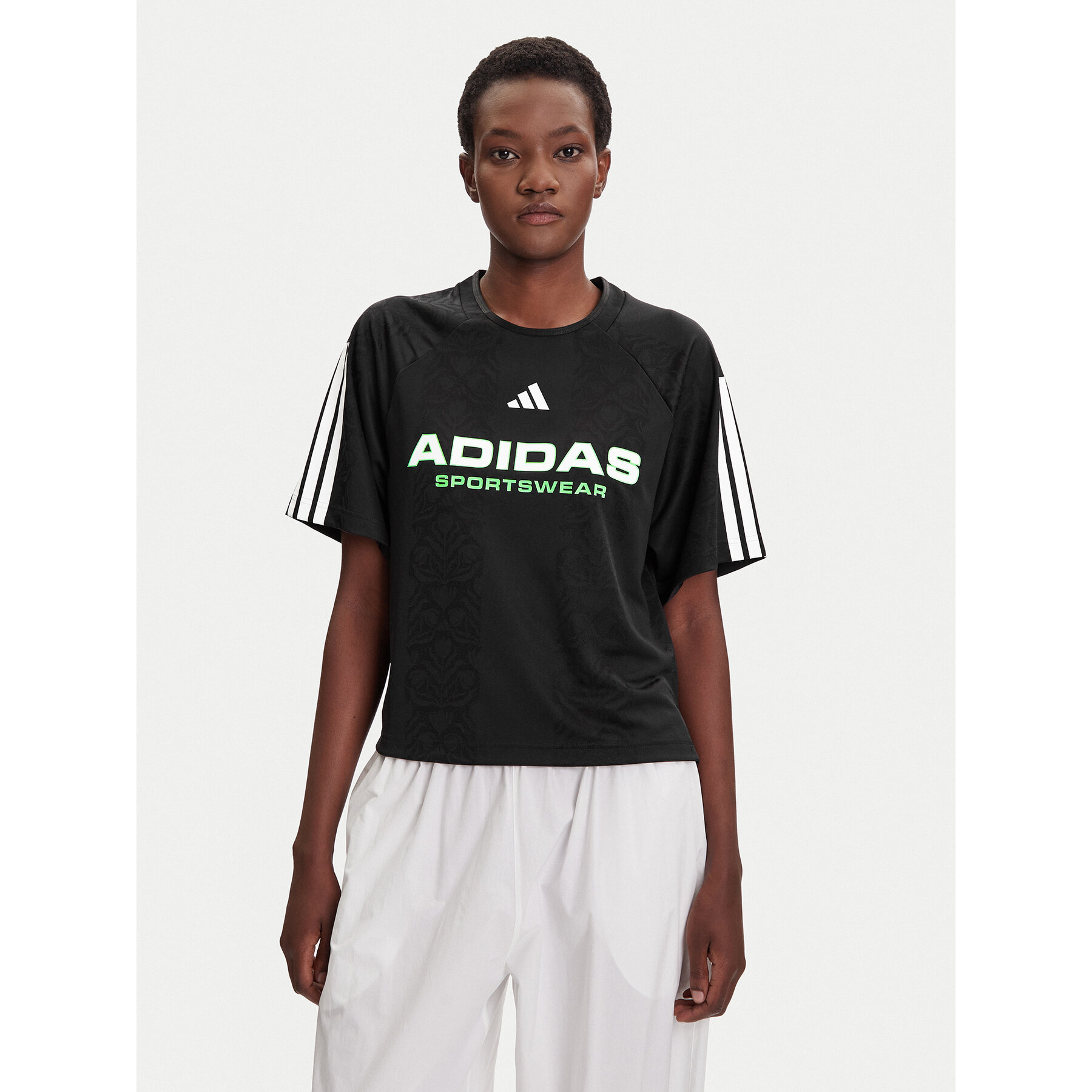 adidas T-shirt Tiro x Common Goal Jacquard JL9212 Crna Loose Fit