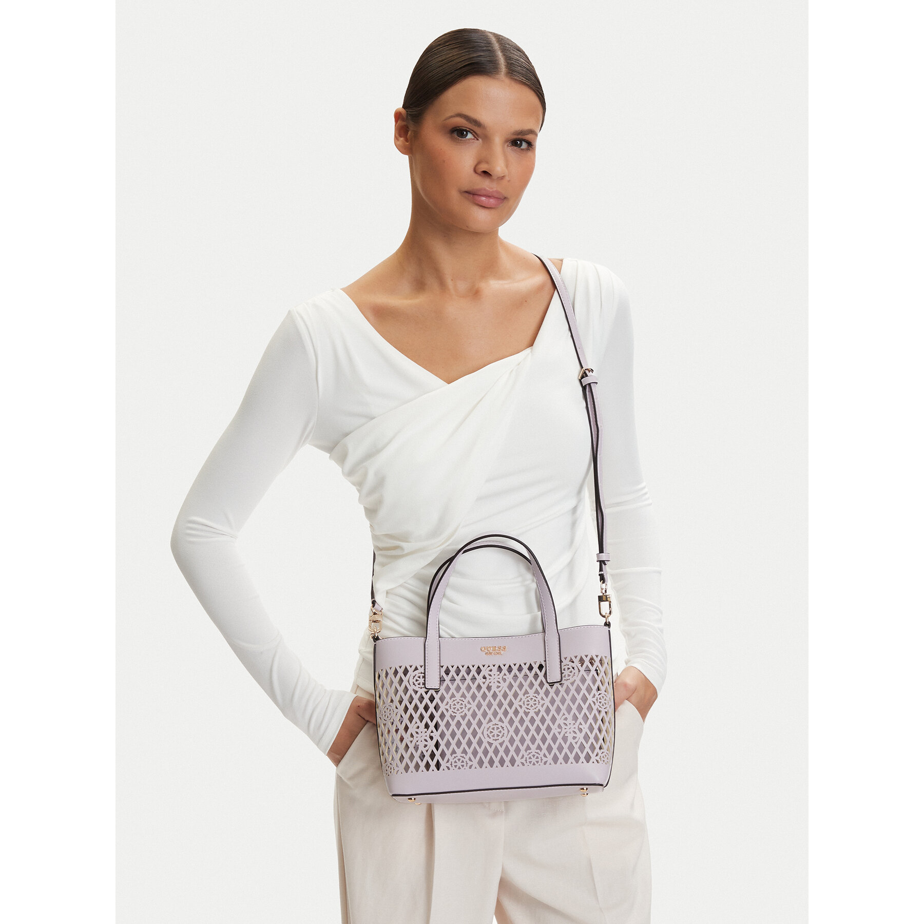 Τσάντα Guess HWPG99 11750 Ανοιχτό μοβ