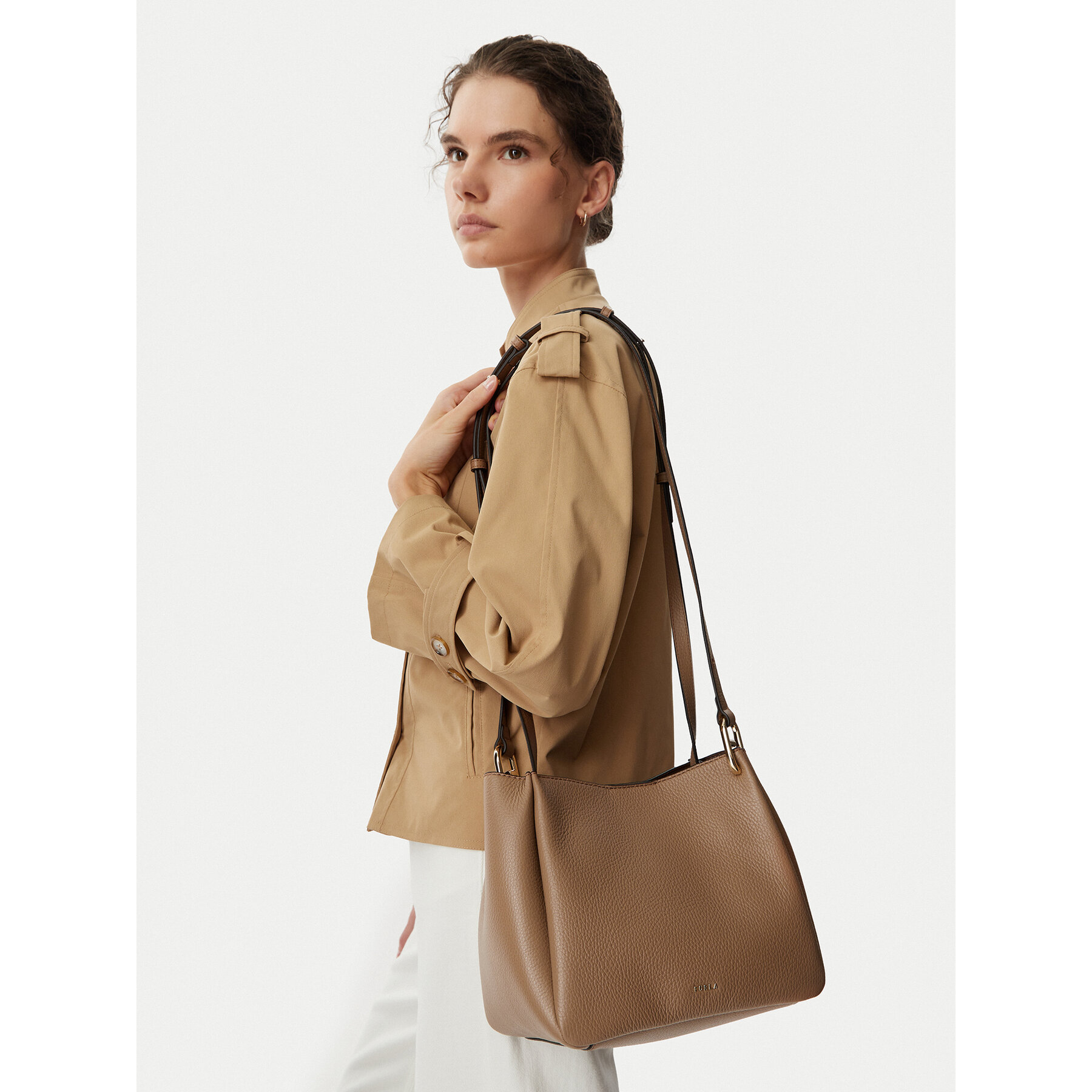 Geantă Furla Nuvola M WB02020 HSF000 CN 4489S Maro deschis
