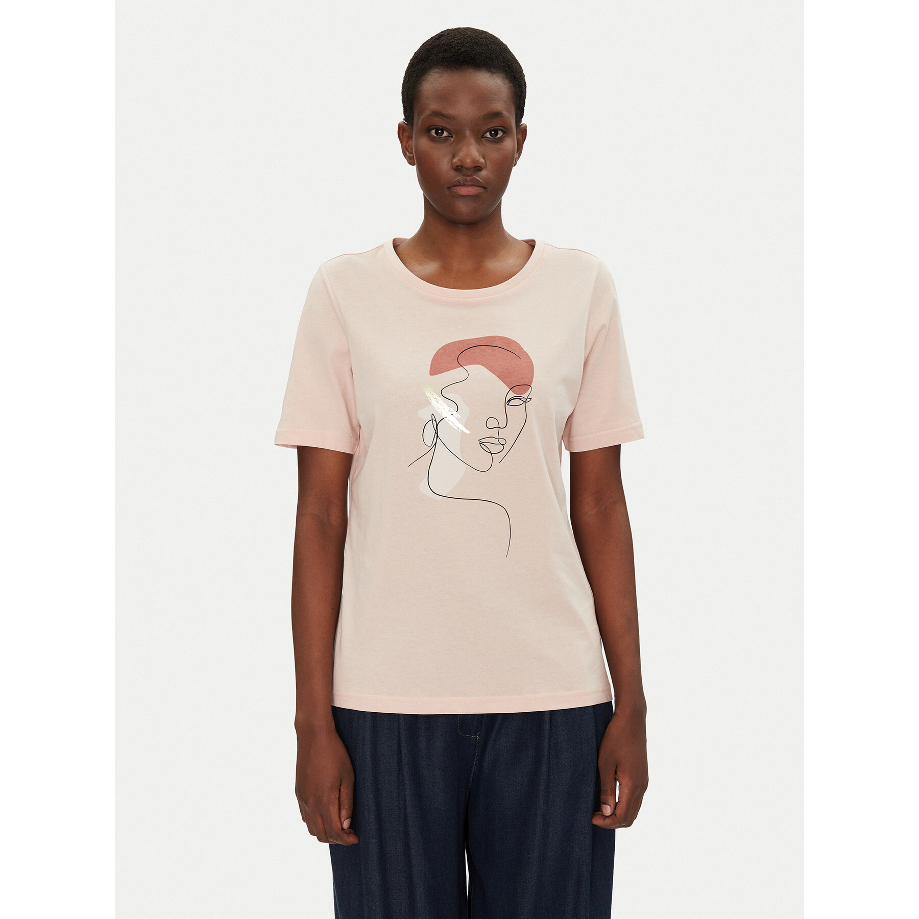 Fransa Fransa T-Shirt 20615408 Ροζ Regular Fit
