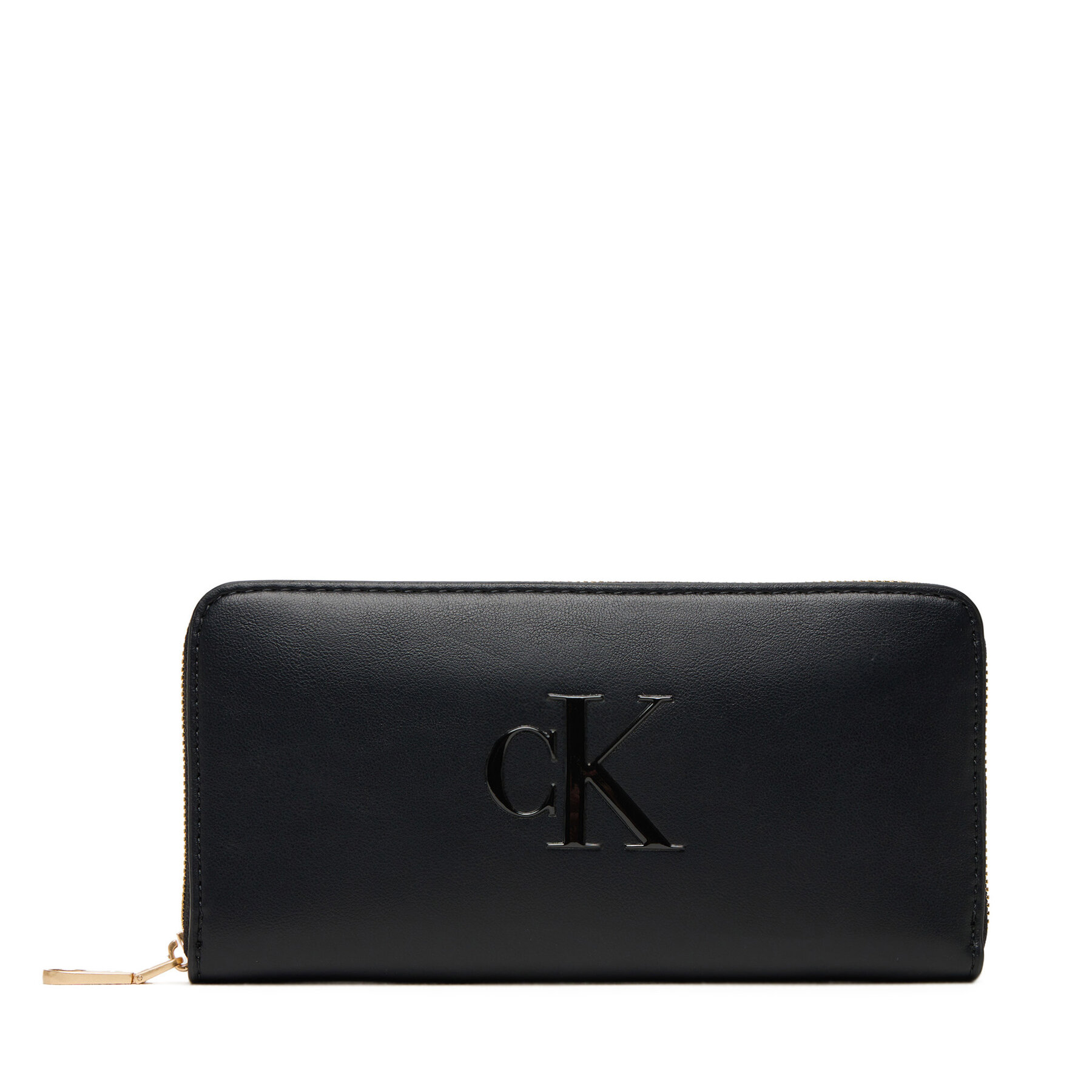 Veliki ženski novčanik Calvin Klein Bold Ck Long Zip Around LV04F1077G Crna