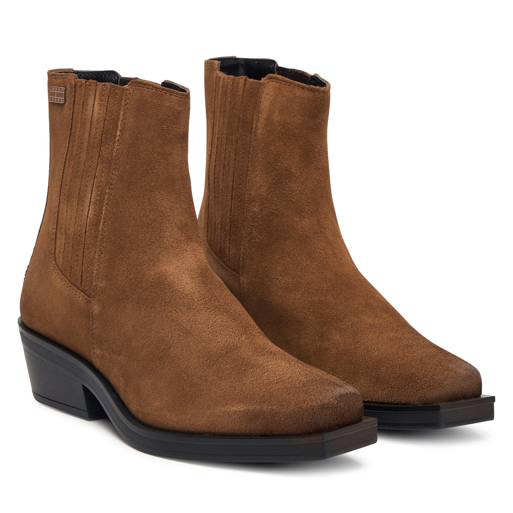 Botine Tommy Jeans Tjw Suede Cowboy Boots EN0EN03142 Maro