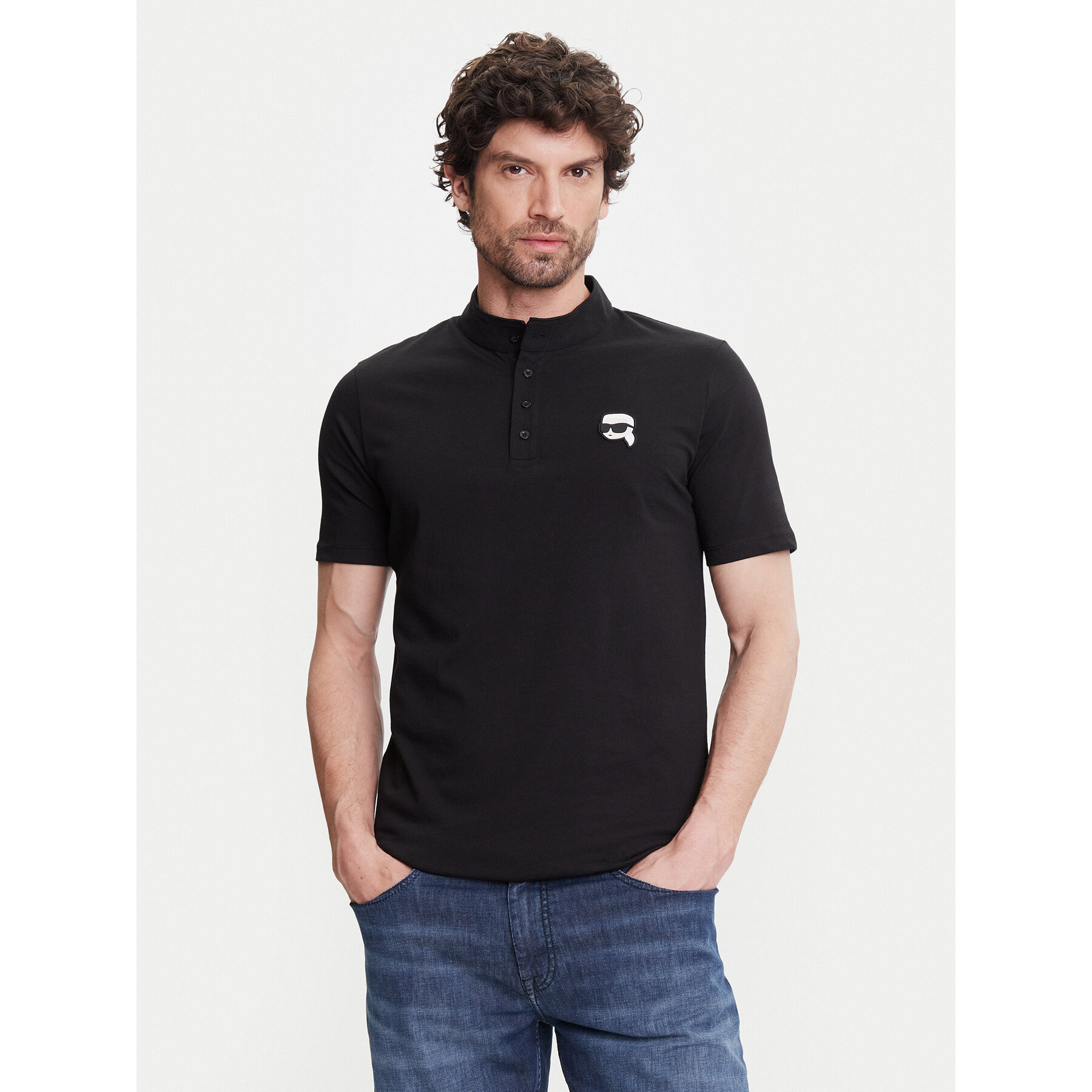 KARL LAGERFELD KARL LAGERFELD Polo 745023 552224 Μαύρο Regular Fit