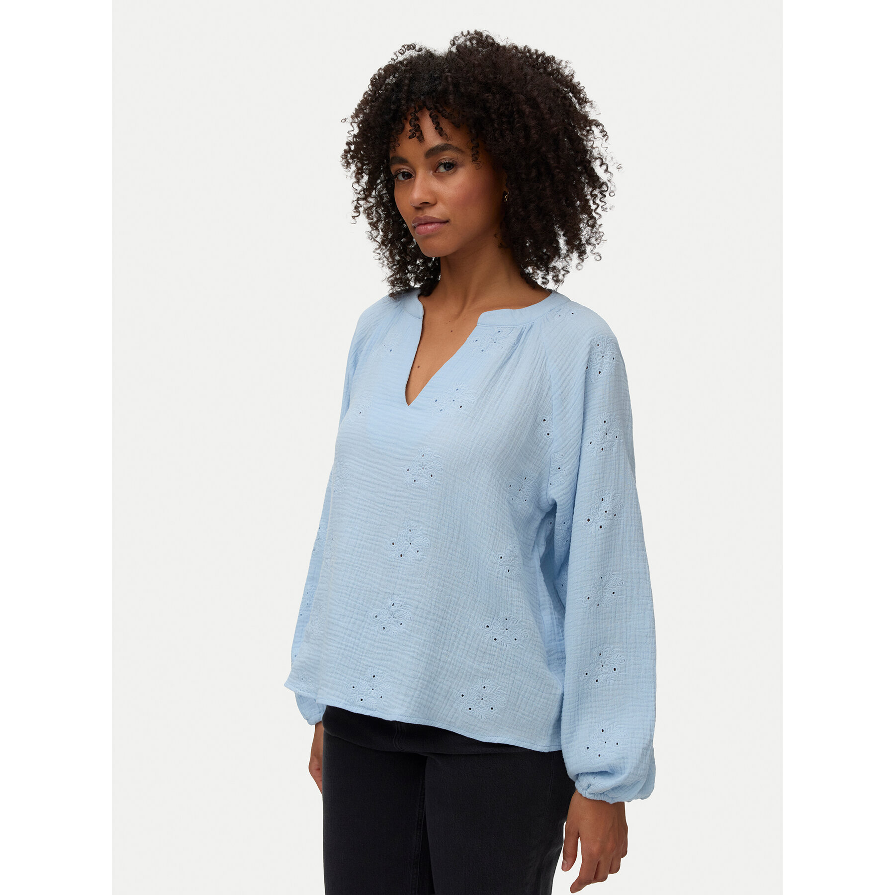 Vero Moda Bluse Natali 10342739 Hellblau Regular Fit