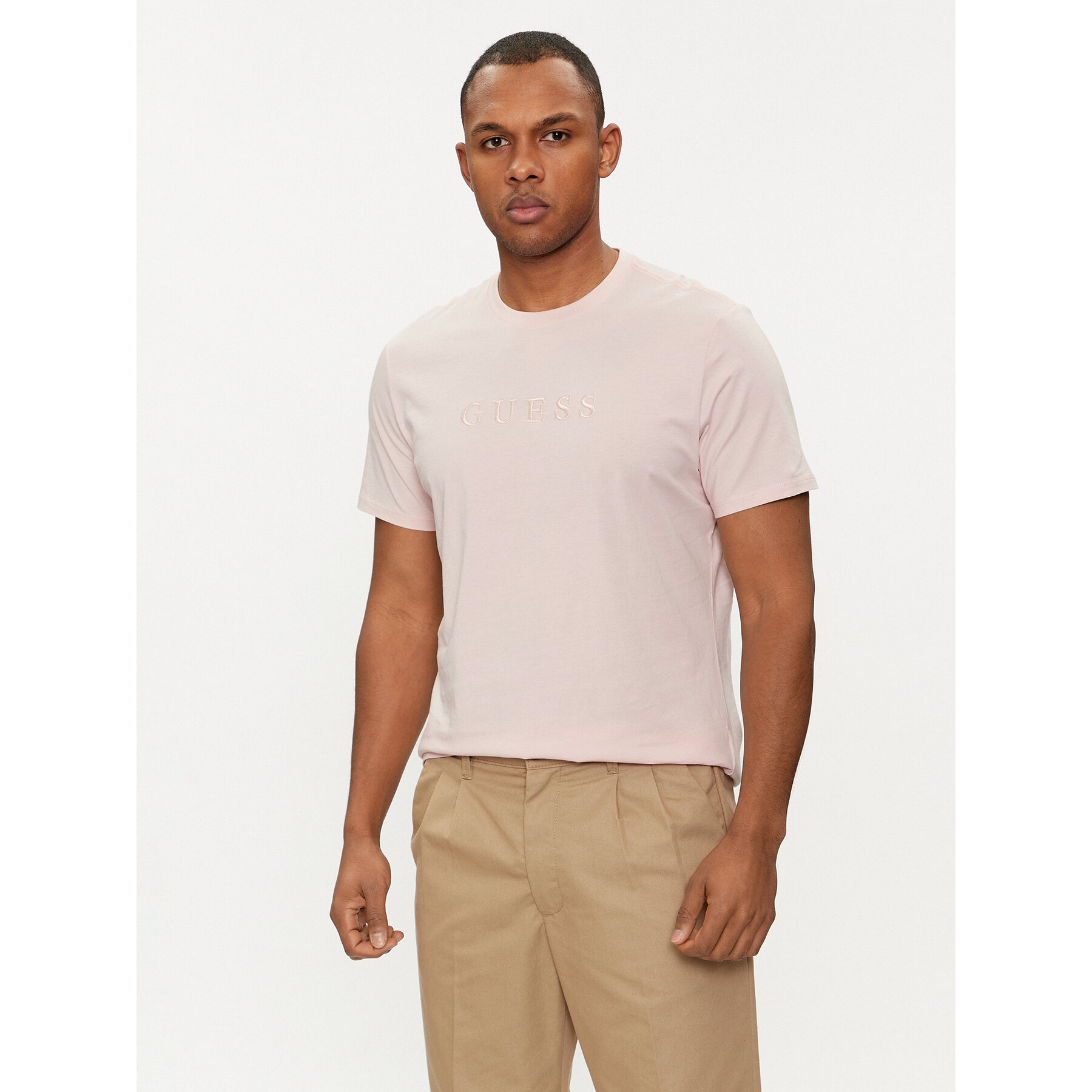 Guess T-Shirt M2BP47 K7HD0 Ροζ Slim Fit