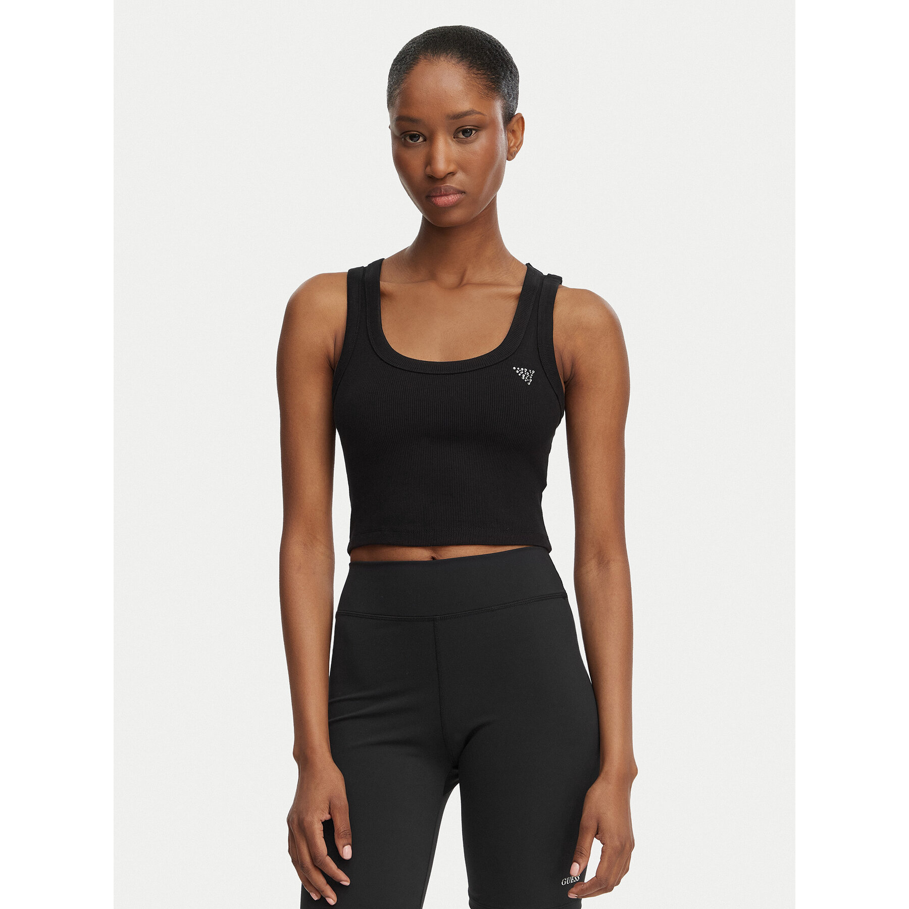 Guess Top V6GP07 K2987 Schwarz Slim Fit