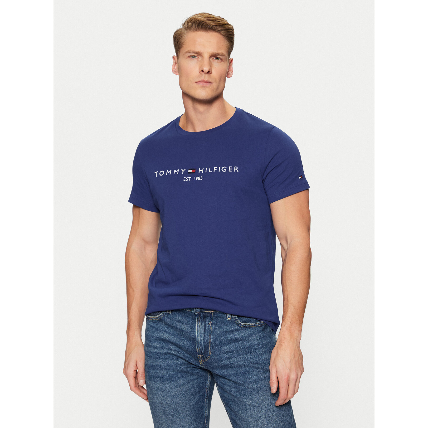 Tommy Hilfiger T-shirt Tommy Logo MW0MW11797 Blu scuro Regular Fit