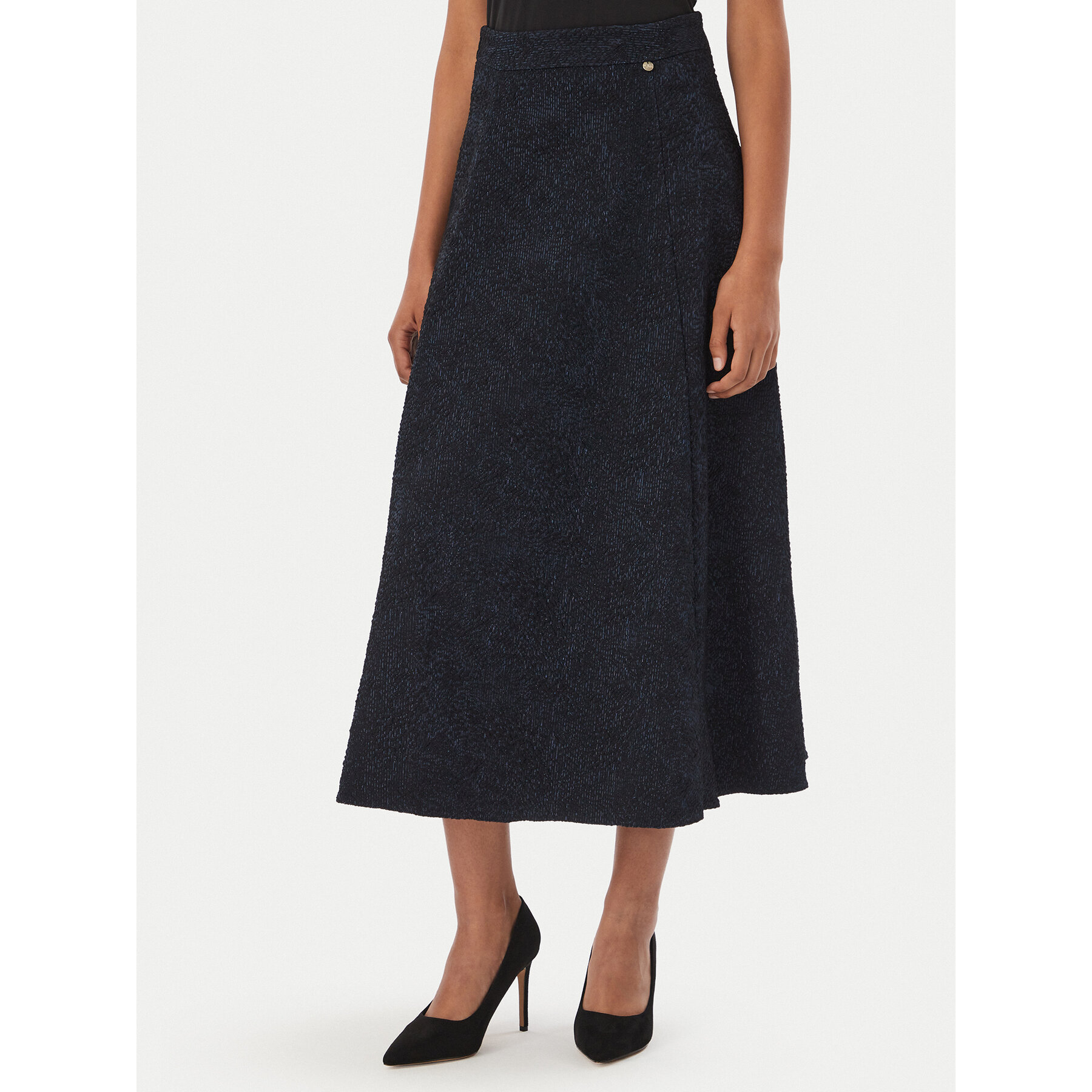 Rinascimento Trapezförmiger Rock CFC0130424003 Dunkelblau A-Line Fit