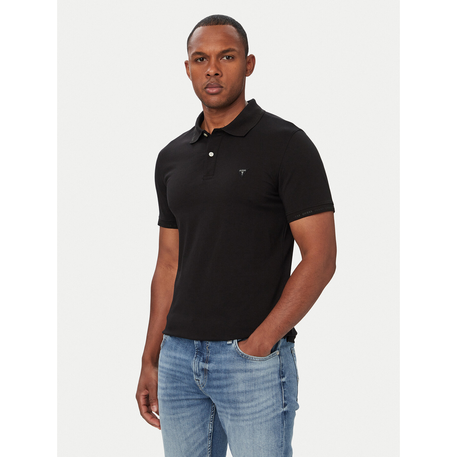 Guess Polo M6YP66 K4394 Crna Extra Slim Fit